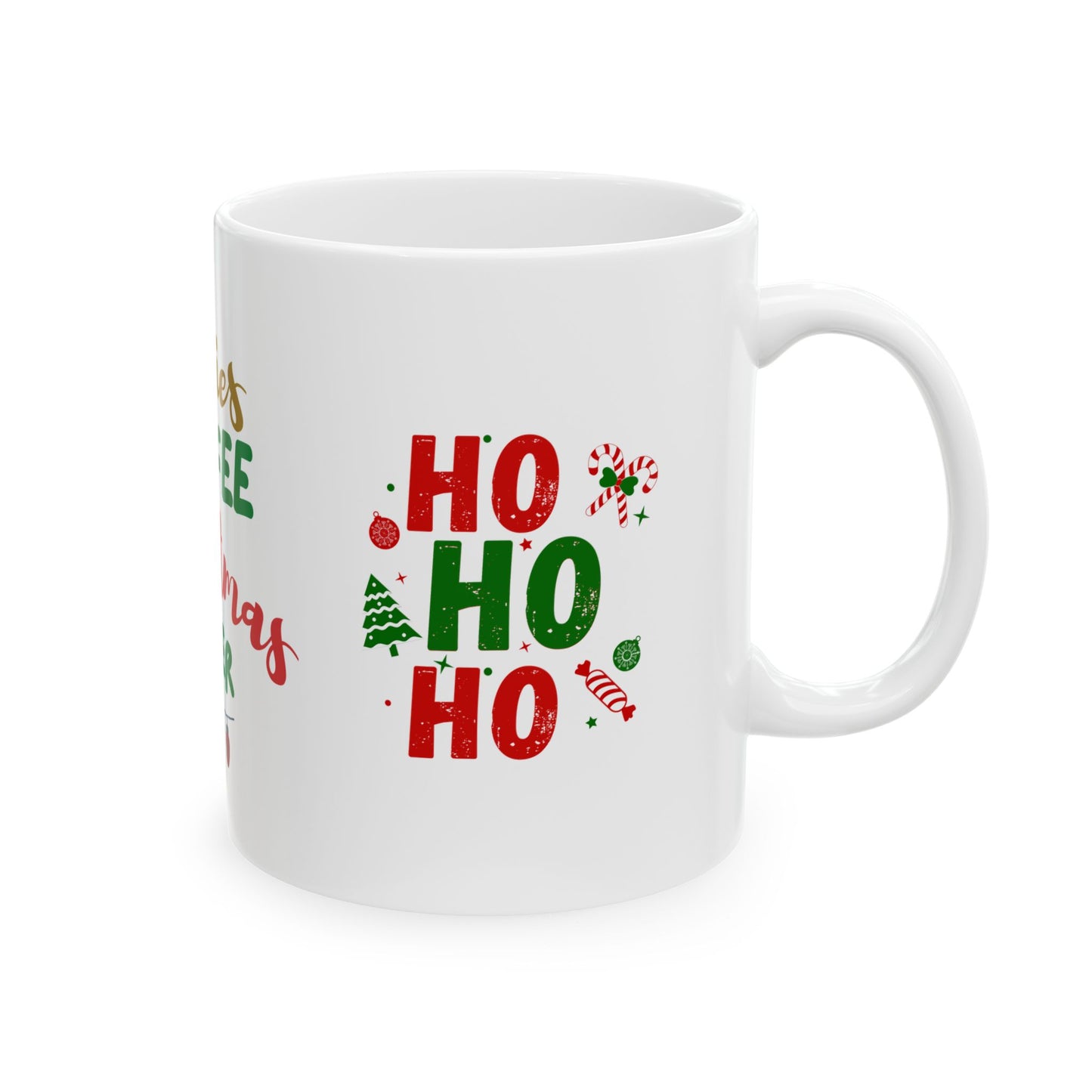 Festive Ceramic Mug – ‘Cookies, Coffee & Christmas Cheer’ | Holiday Gift, Winter Decor, Cozy Home, Coffee Lover's Gift