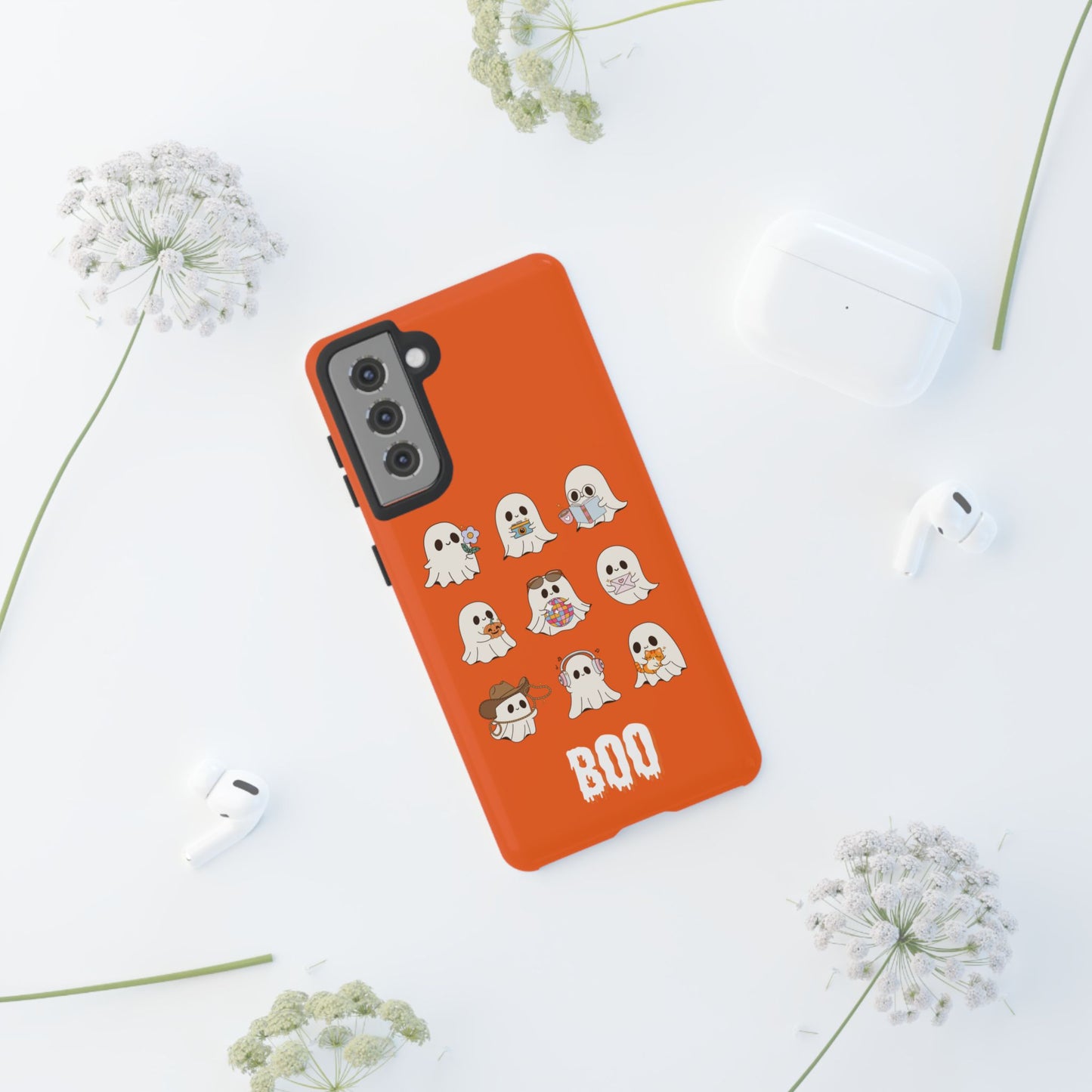 Ghostly Boo Phone Case, Halloween Cases, Cute Ghost Phone Cover, Trick-or-Treat Accessories, Spooky Gift for Halloween