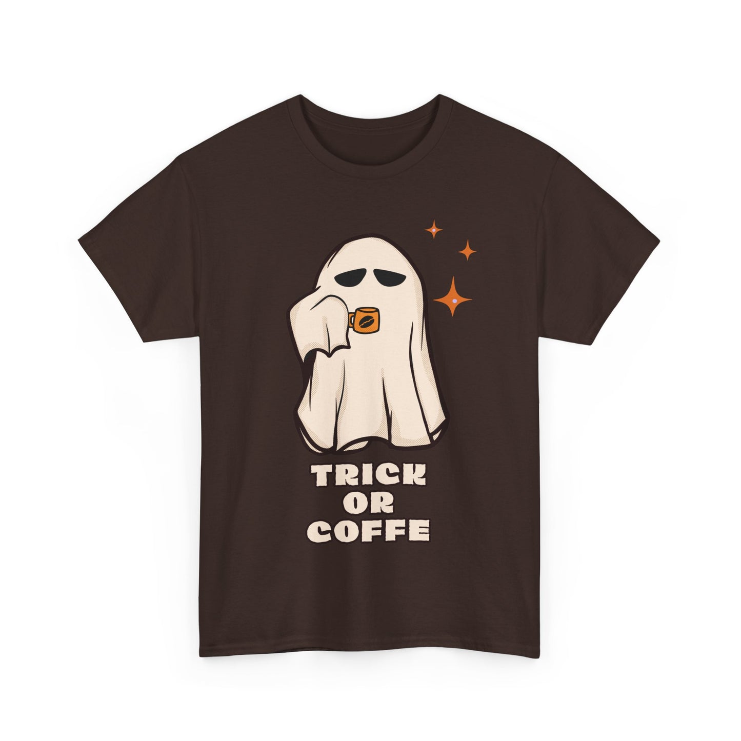 Ghostly Coffee Unisex Tee - Perfect for Halloween, Cozy Days, and Gift Ideas, Trick or Coffe Shirt, Holidays, Ghost Design, Coffee