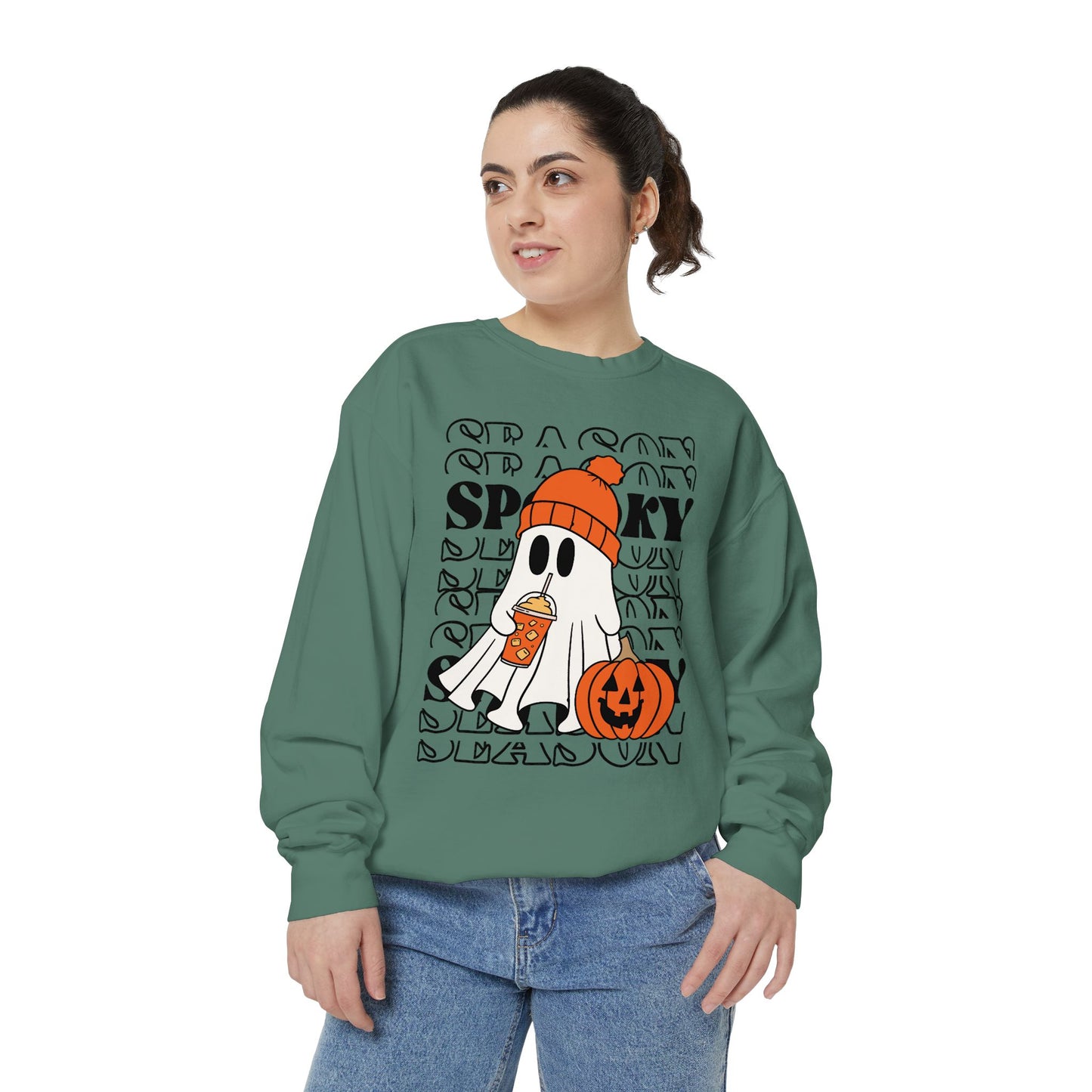 Spooky Season Sweatshirt - Unisex Garment-Dyed Pullover for Halloween and Fall, Cozy Comfort, Perfect Gift for Friends, October Decor,