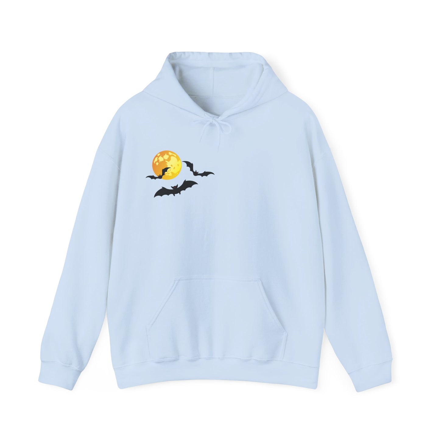 Halloween-Themed Unisex Hoodie with Witches and Bats Design, Cozy Sweatshirt for Fall Celebrations, Spooky Season Apparel, Gift Idea