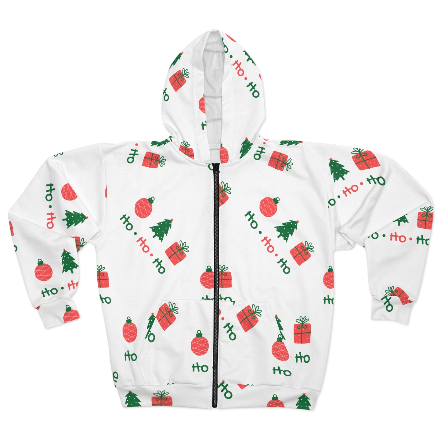 Gifts, Ornaments & Trees Holiday Pattern Unisex Christmas All-Over Print Zip-Up Hoodie