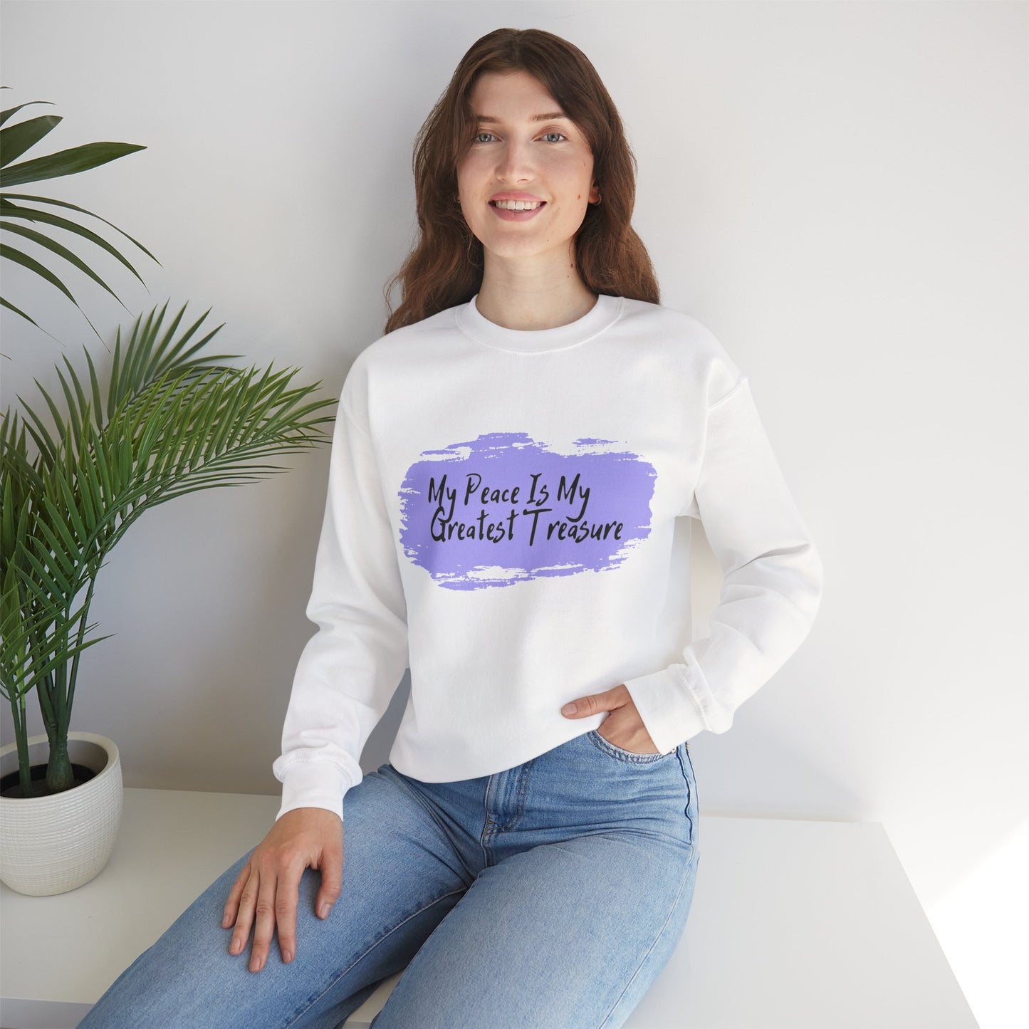 My Peace Is My Greatest Treasure Sweatshirt, Cozy Crewneck, Inspirational Gift, Unisex Apparel, Comfortable Casual Wear, Relaxation Clothing