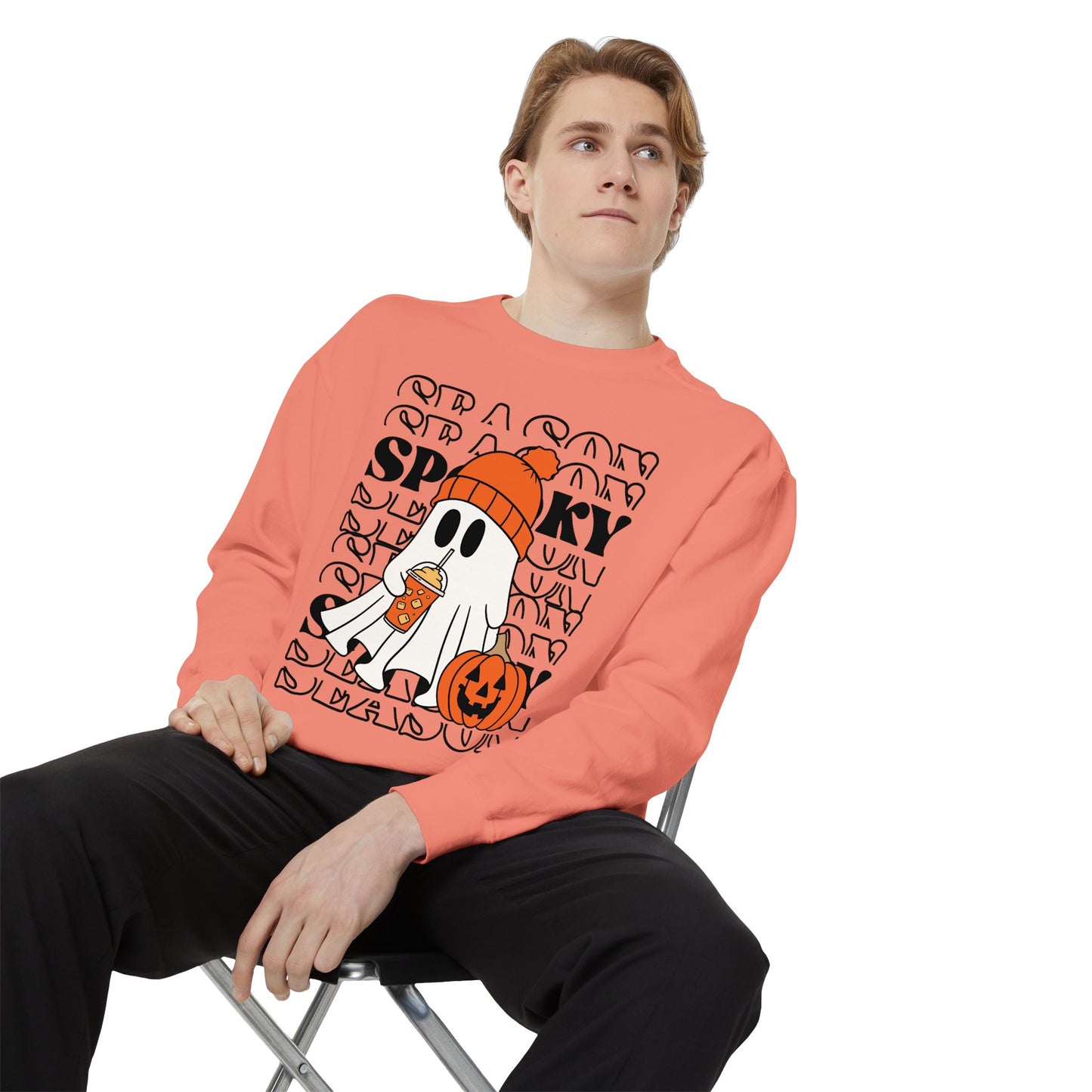 Spooky Season Sweatshirt - Unisex Garment-Dyed Pullover for Halloween and Fall, Cozy Comfort, Perfect Gift for Friends, October Decor,