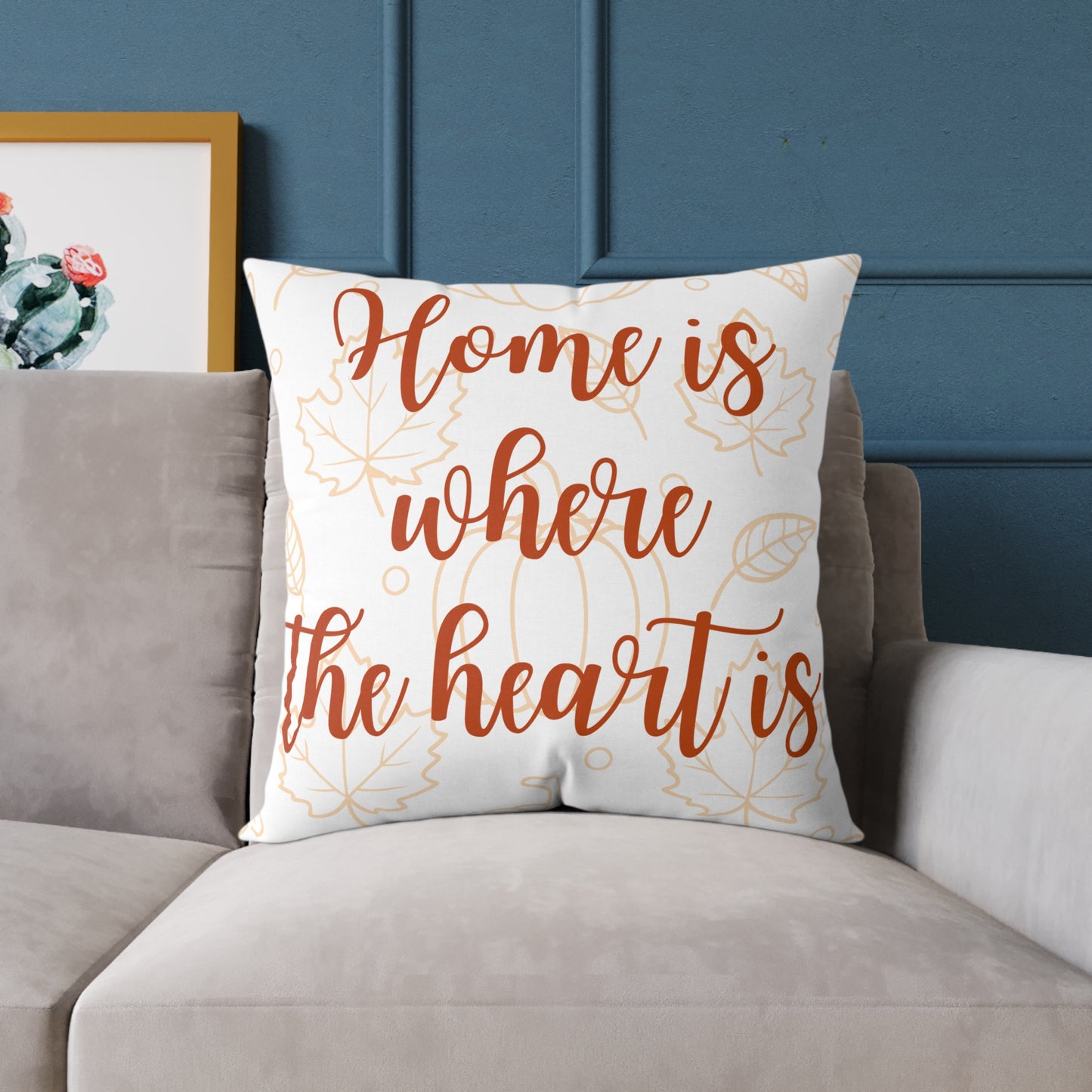 Cozy Home Décor Pillow, Home is Where the Heart Is, Perfect for Housewarming Gifts, Living Room Accent, Wedding Gift, Seasonal Home Decor
