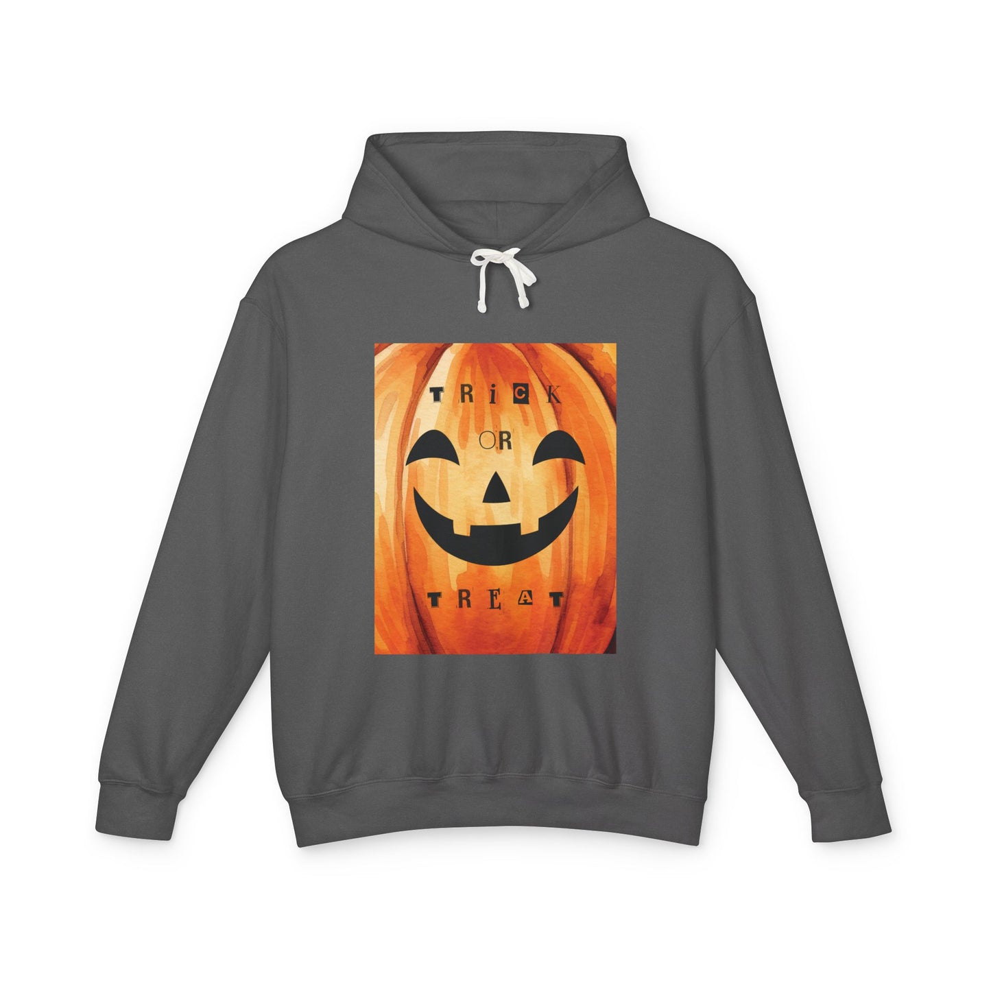 Halloween Pumpkin Hoodie, Unisex Lightweight Hooded Sweatshirt, Cozy Fall Apparel, Trick or Treat Costume