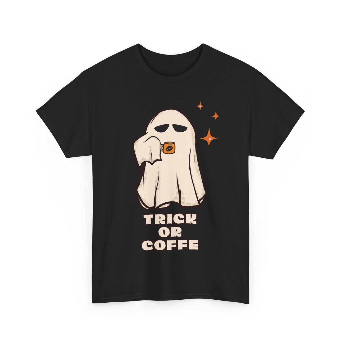 Ghostly Coffee Unisex Tee - Perfect for Halloween, Cozy Days, and Gift Ideas, Trick or Coffe Shirt, Holidays, Ghost Design, Coffee
