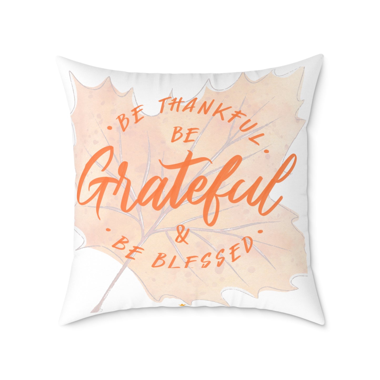 Grateful Canvas Pillow for Home Decor, Affirmation Cushion, Thanksgiving Gift, Cozy Bedroom Accessory, Motivational Throw Pillow