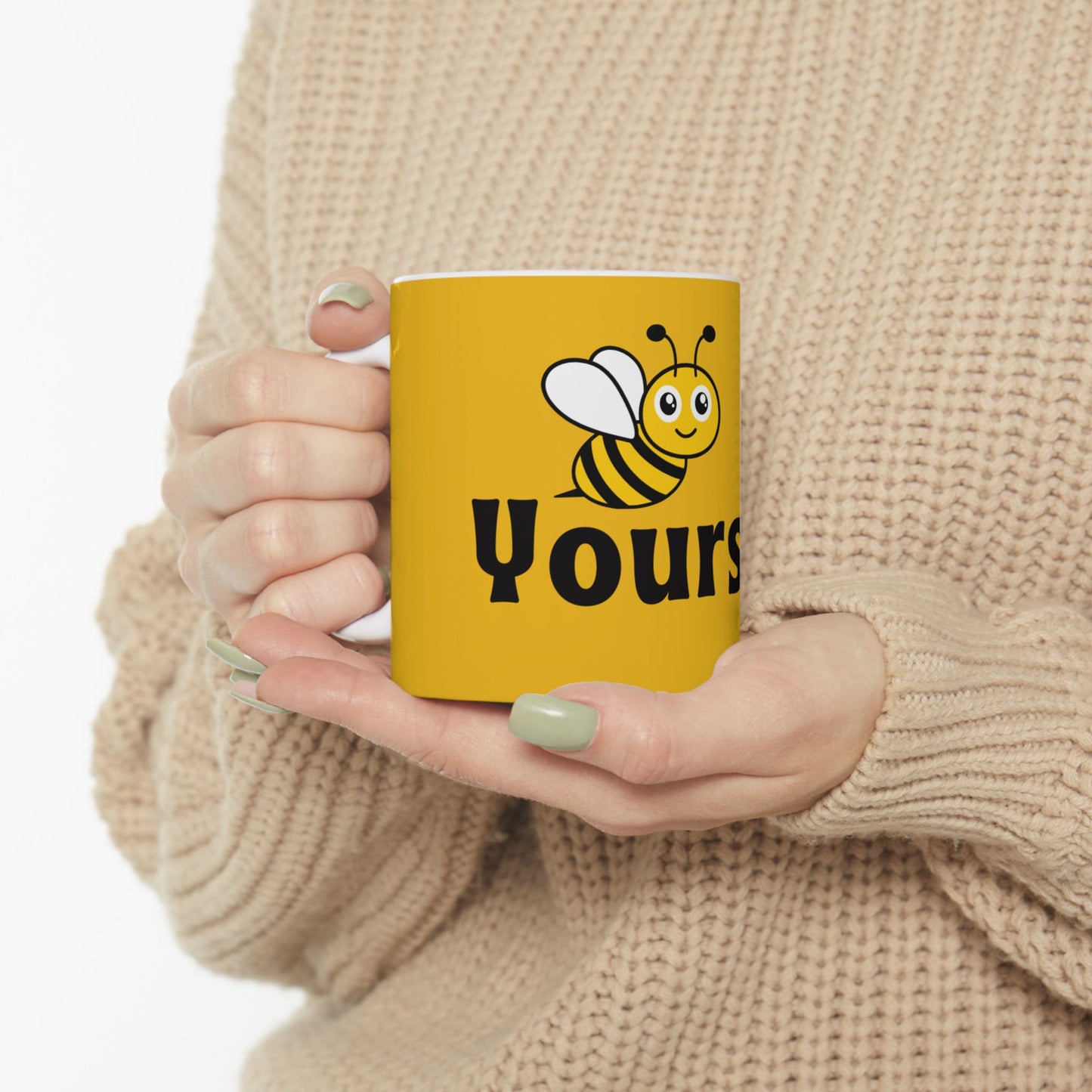 Cheerful Bee Yourself Mug: Brighten Your Day, Cute Coffee Cup, Insect Lover Gift, Personalized Mug, Buzzing Inspiration