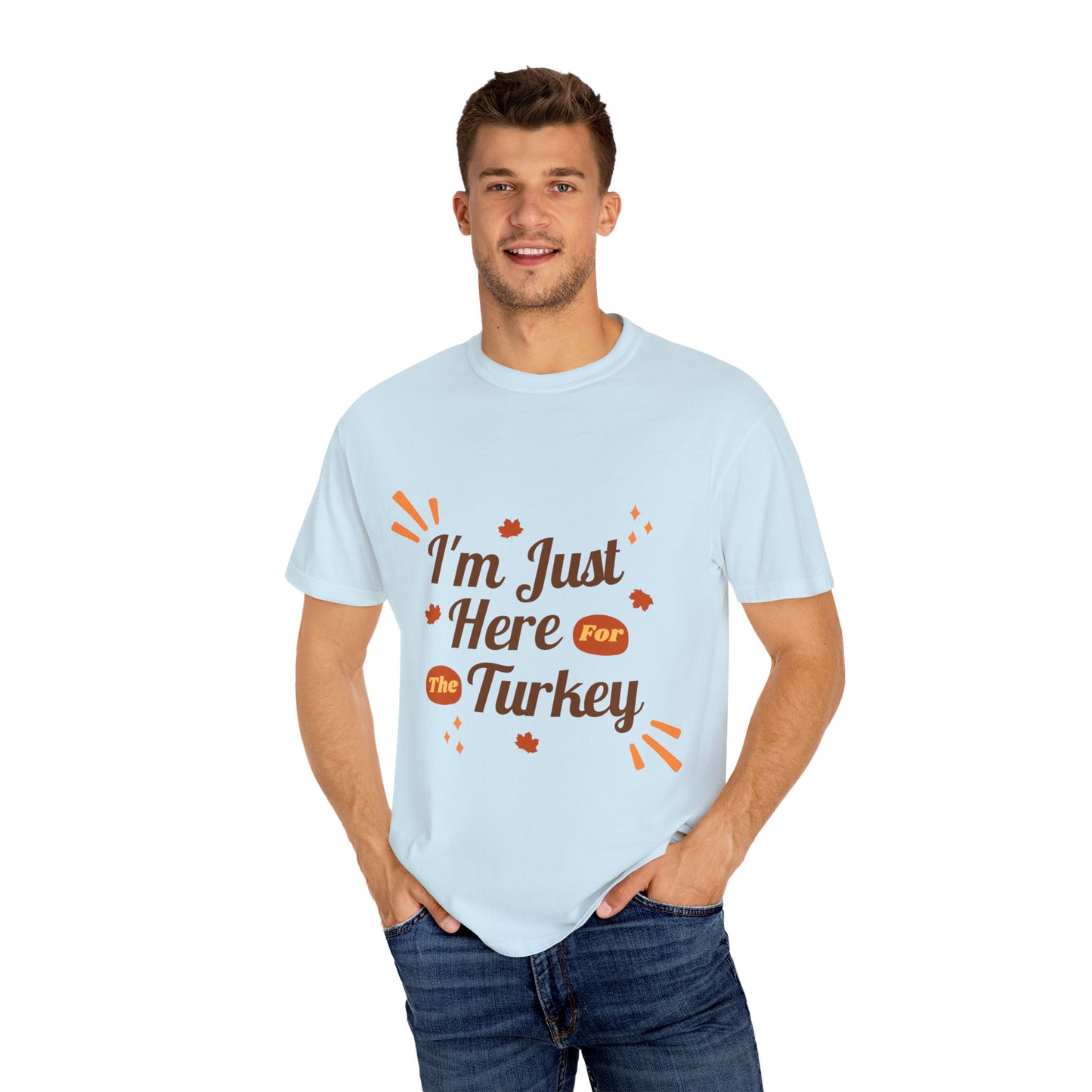 Thanksgiving Turkey T-shirt, Unisex Garment-Dyed Top, Fall Holiday Apparel, Casual Thanksgiving Outfit, Gift for Turkey Lovers