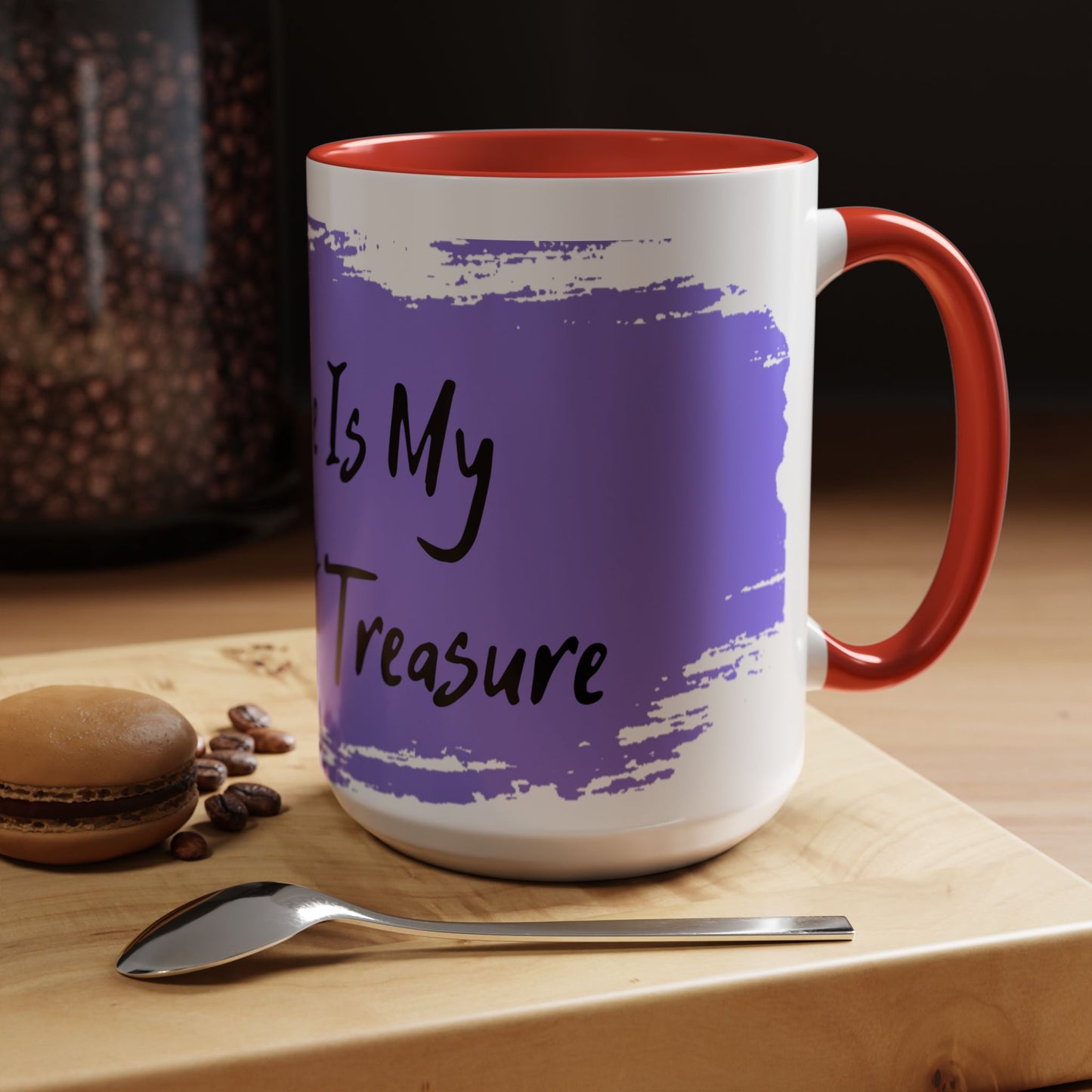 Inspirational Accent Coffee Mug - "My Peace Is My Greatest Treasure"