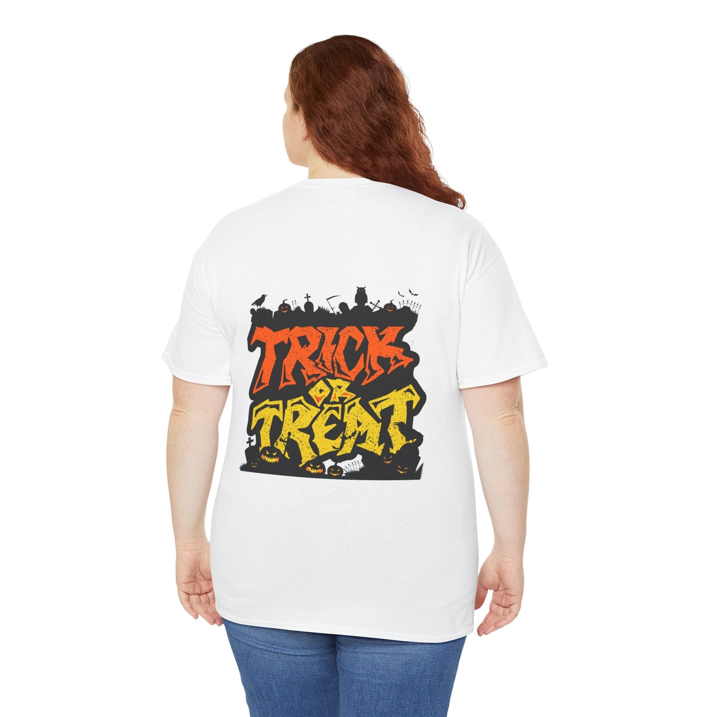 Halloween Unisex Tee, Spooky Pumpkin Shirt, Trick or Treat Graphic T-Shirt, Fall Clothing, Halloween Party Attire