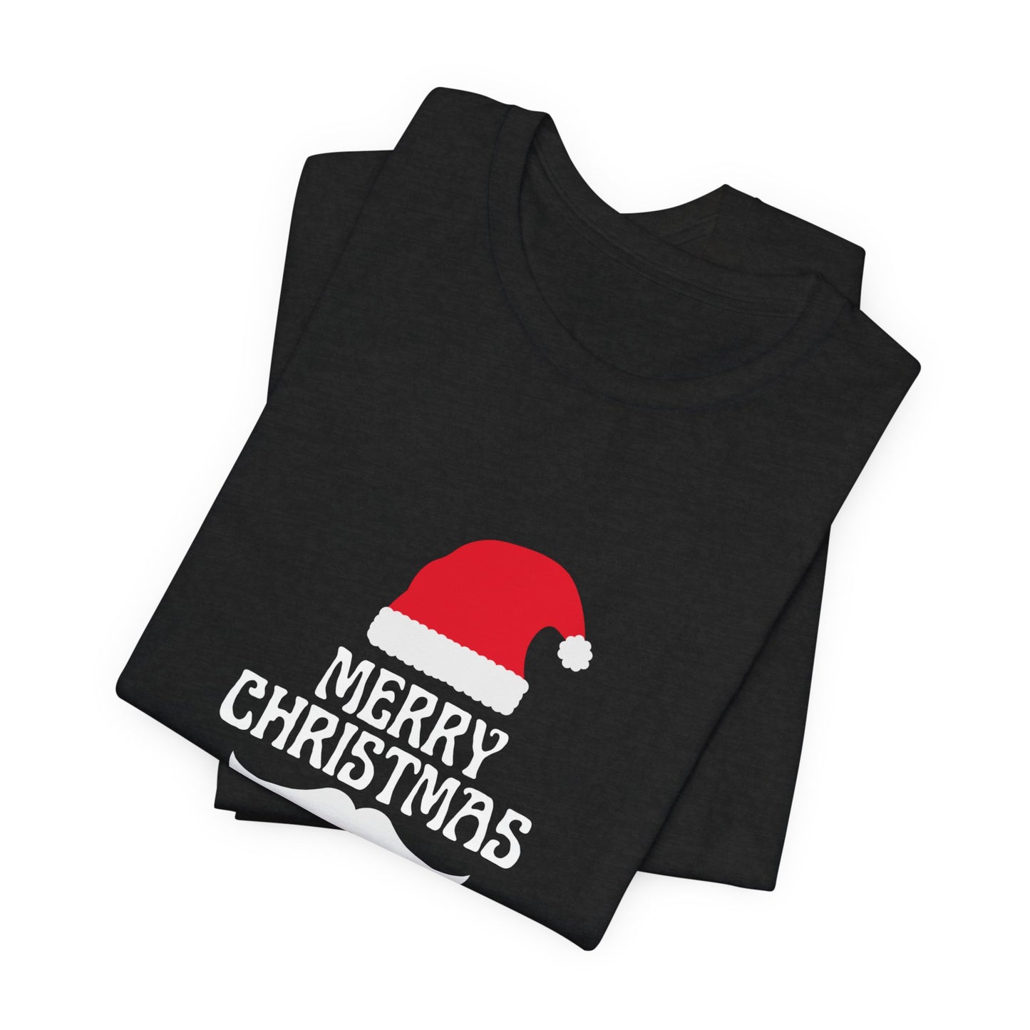 Merry Christmas Unisex Jersey Short Sleeve Tee, Holiday Apparel, Winter Fashion, Gift for Him/Her, Christmas Celebration, Festive Shirt