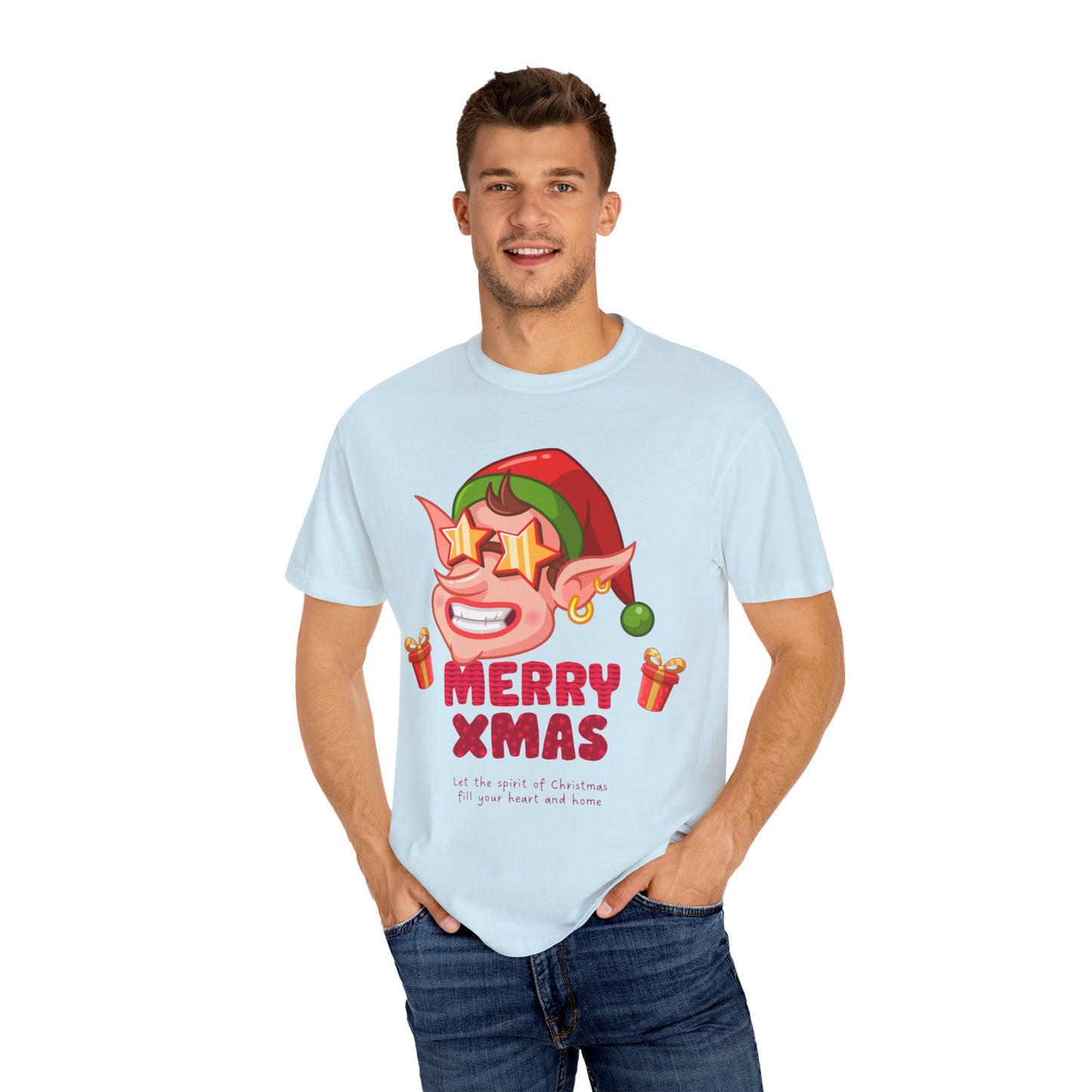 Fun Christmas Elf T-Shirt, Holiday Apparel, Merry Xmas Shirt, Unisex Gift, Festive Clothing, Xmas Party Outfit
