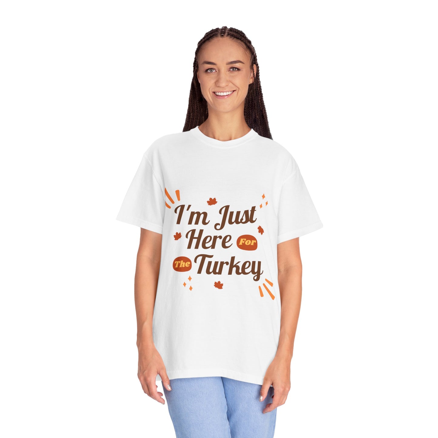Thanksgiving Turkey T-shirt, Unisex Garment-Dyed Top, Fall Holiday Apparel, Casual Thanksgiving Outfit, Gift for Turkey Lovers