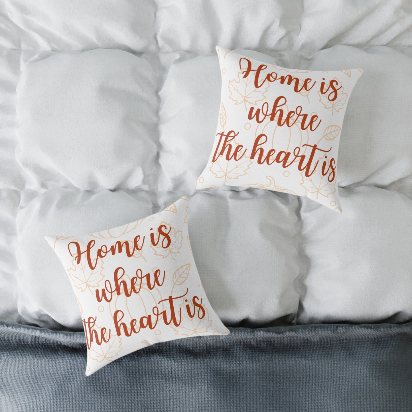 Cozy Home Décor Pillow, Home is Where the Heart Is, Perfect for Housewarming Gifts, Living Room Accent, Wedding Gift, Seasonal Home Decor