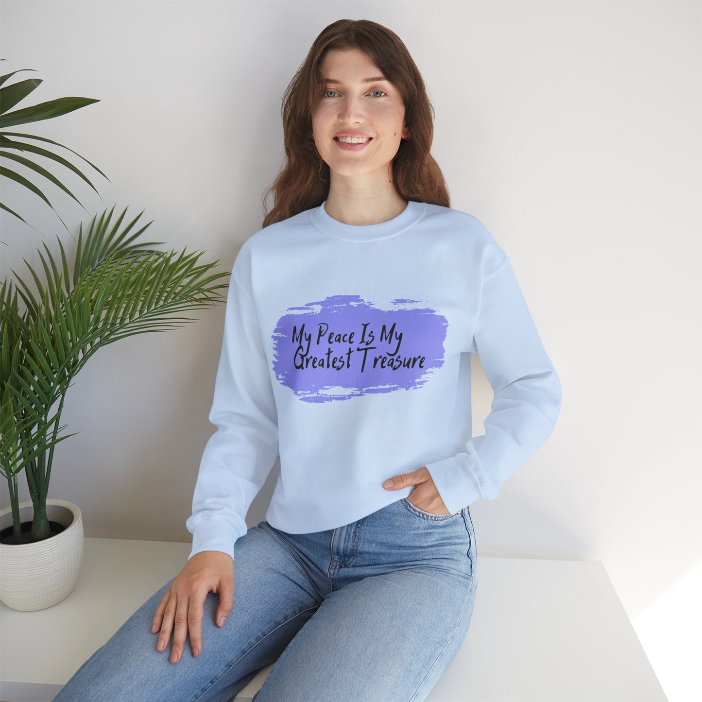 My Peace Is My Greatest Treasure Sweatshirt, Cozy Crewneck, Inspirational Gift, Unisex Apparel, Comfortable Casual Wear, Relaxation Clothing