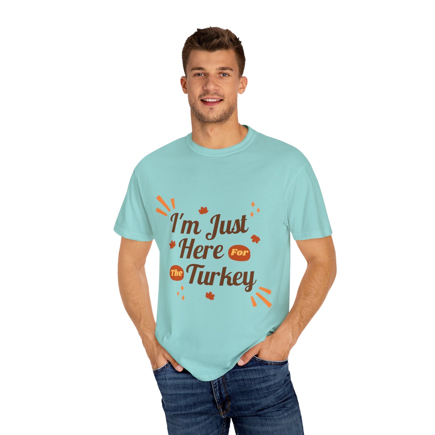 Thanksgiving Turkey T-shirt, Unisex Garment-Dyed Top, Fall Holiday Apparel, Casual Thanksgiving Outfit, Gift for Turkey Lovers