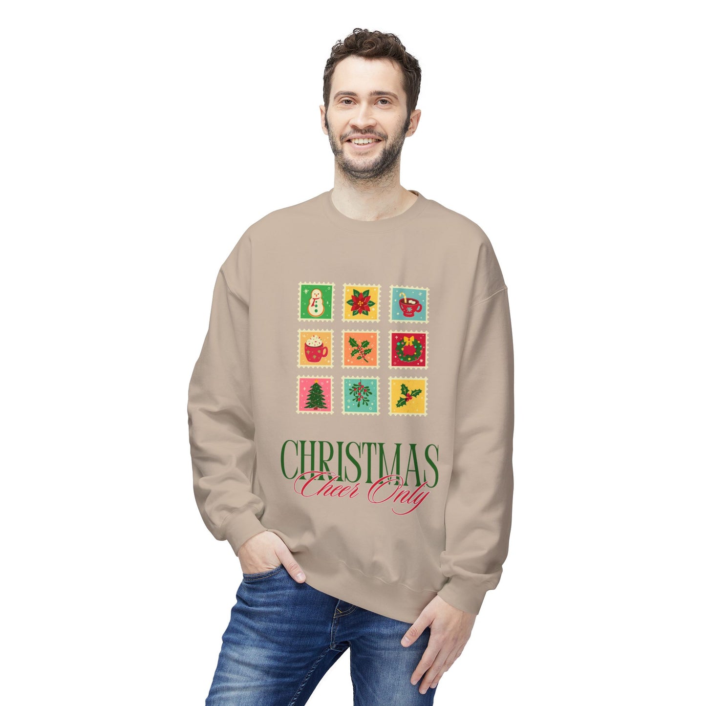 Christmas Cheer Unisex Fleece Sweatshirt | Cozy Holiday Apparel, Gift for Him, Her, Family | Festive Winter Style, Christmas Sweater