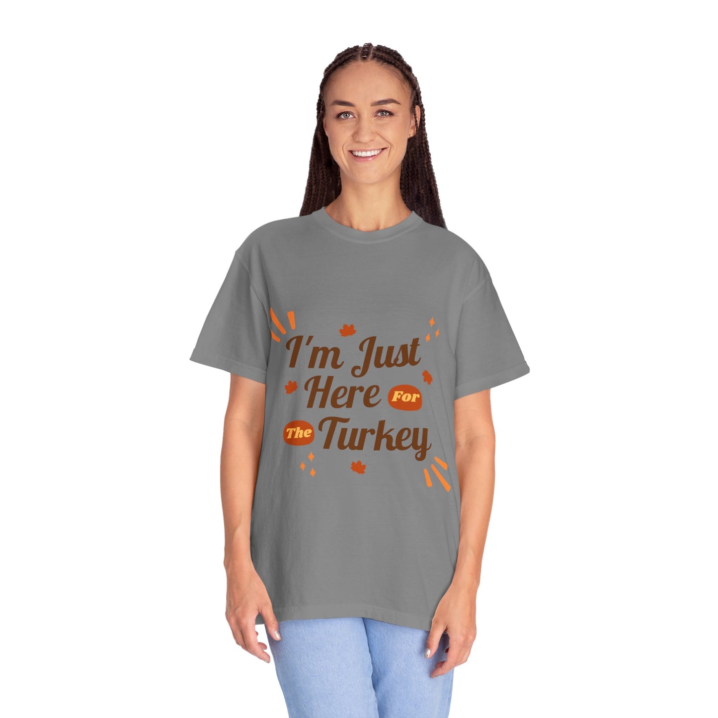 Thanksgiving Turkey T-shirt, Unisex Garment-Dyed Top, Fall Holiday Apparel, Casual Thanksgiving Outfit, Gift for Turkey Lovers