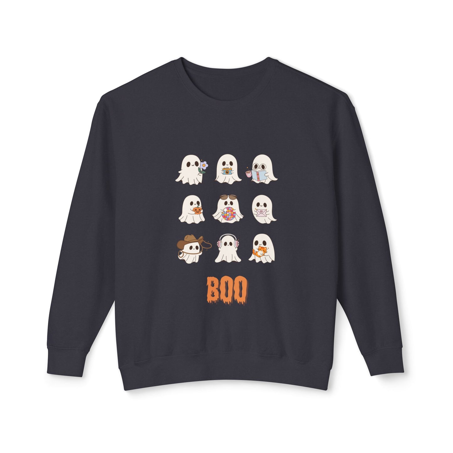 Adorable Ghosts Halloween Sweatshirt, Lightweight Crewneck, Unisex, Cute Halloween Apparel, Boo Sweatshirt, Spooky Season Gift