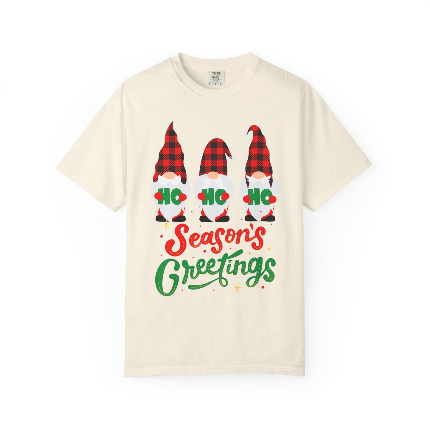 Season's Greetings Unisex T-shirt, Cozy Holiday Tee, Christmas Gift, Winter Apparel, Festive Clothing, Gnome Design