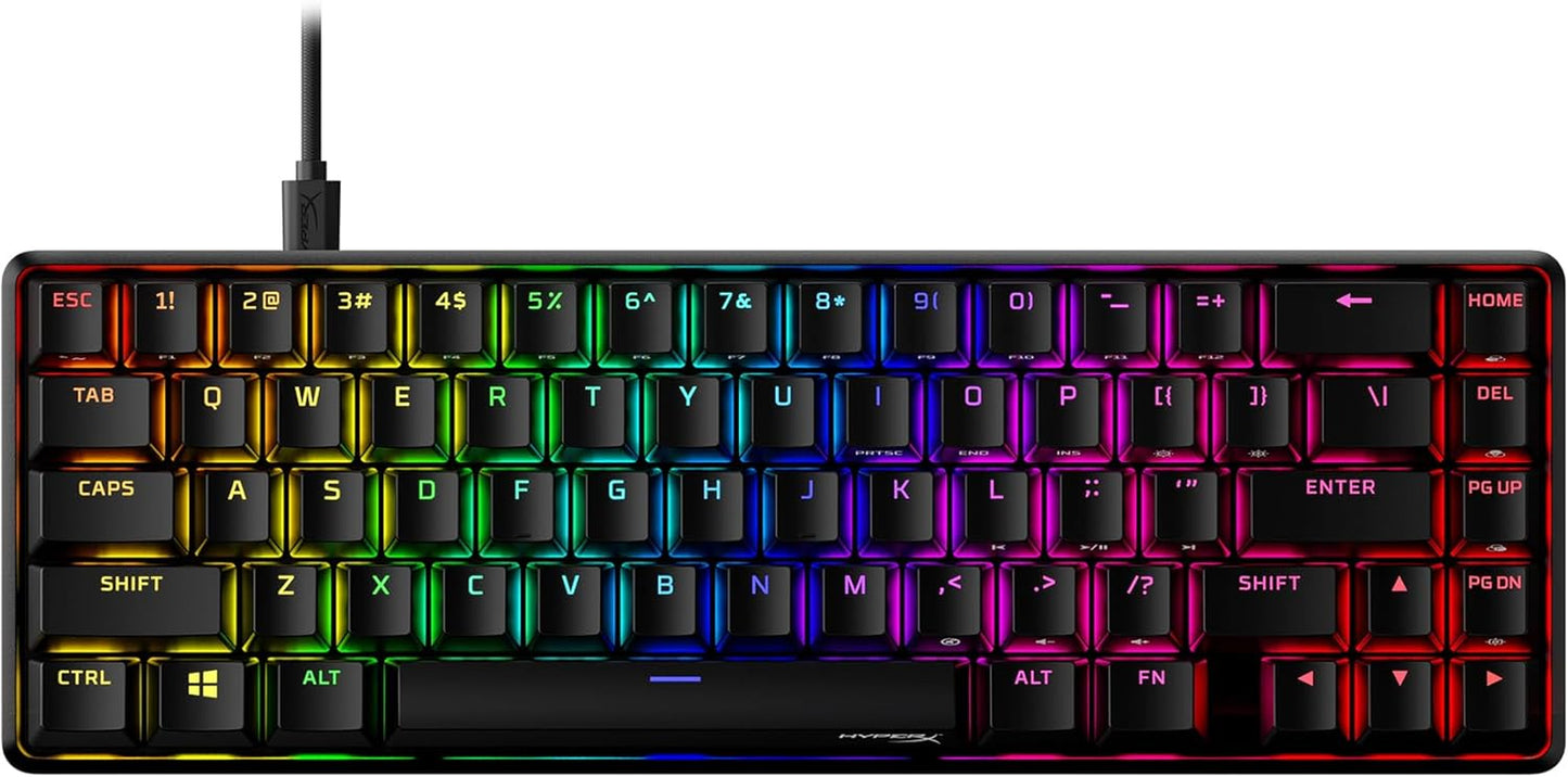 Alloy Origins 60 - Mechanical Gaming Keyboard, Ultra Compact 60% Form Factor, Double Shot PBT Keycaps, RGB LED Backlit, NGENUITY Software Compatible - Linear Red Switch,Black