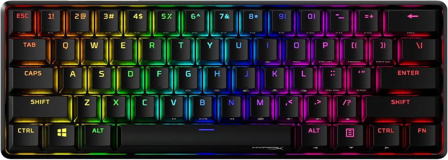 Alloy Origins 60 - Mechanical Gaming Keyboard, Ultra Compact 60% Form Factor, Double Shot PBT Keycaps, RGB LED Backlit, NGENUITY Software Compatible - Linear Red Switch,Black