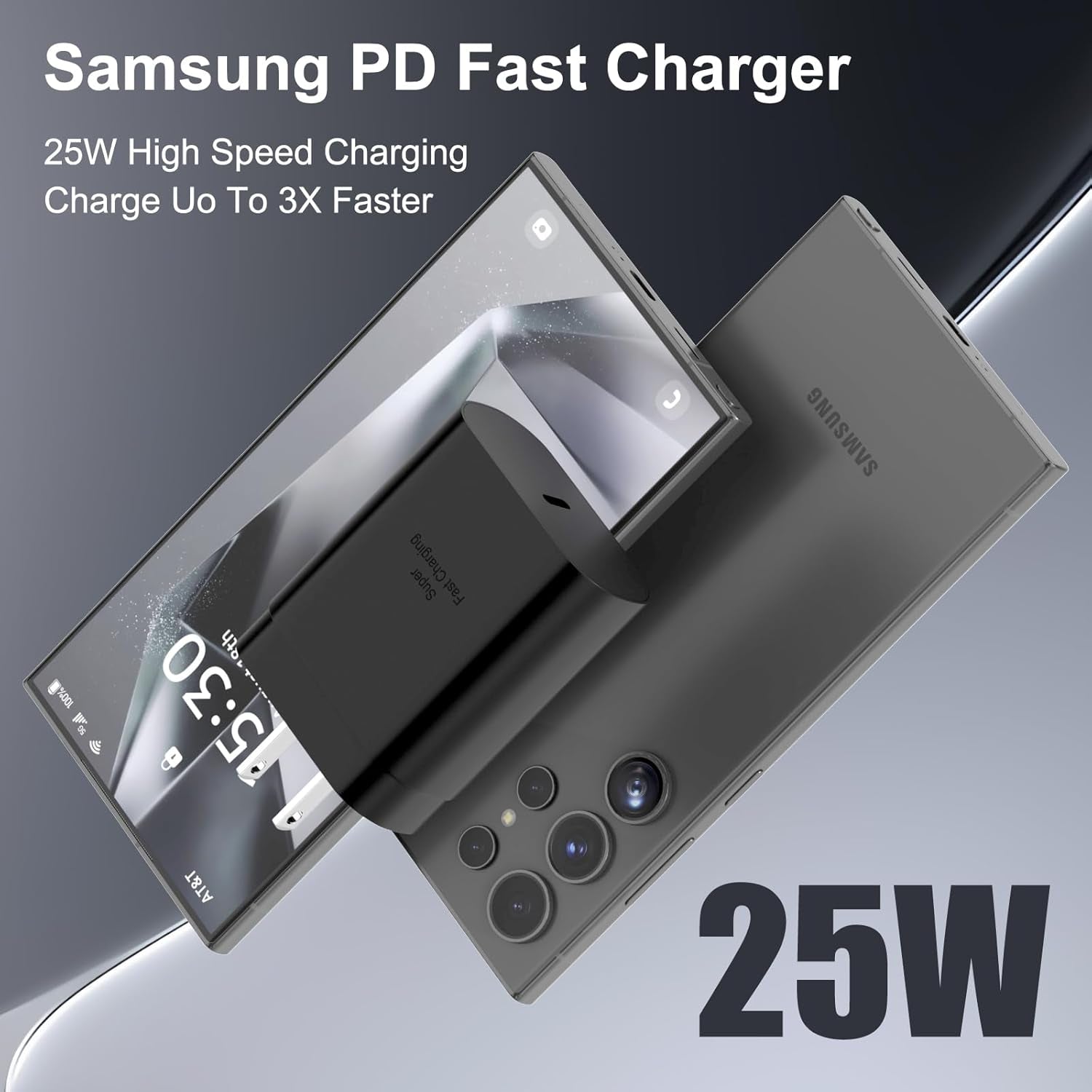 Samsung 25W USB-C Super Fast Charging Power Adapter - 2 Pack for Galaxy S25/S24/S23/S22/Note 20/S20/S21 & Tab S8