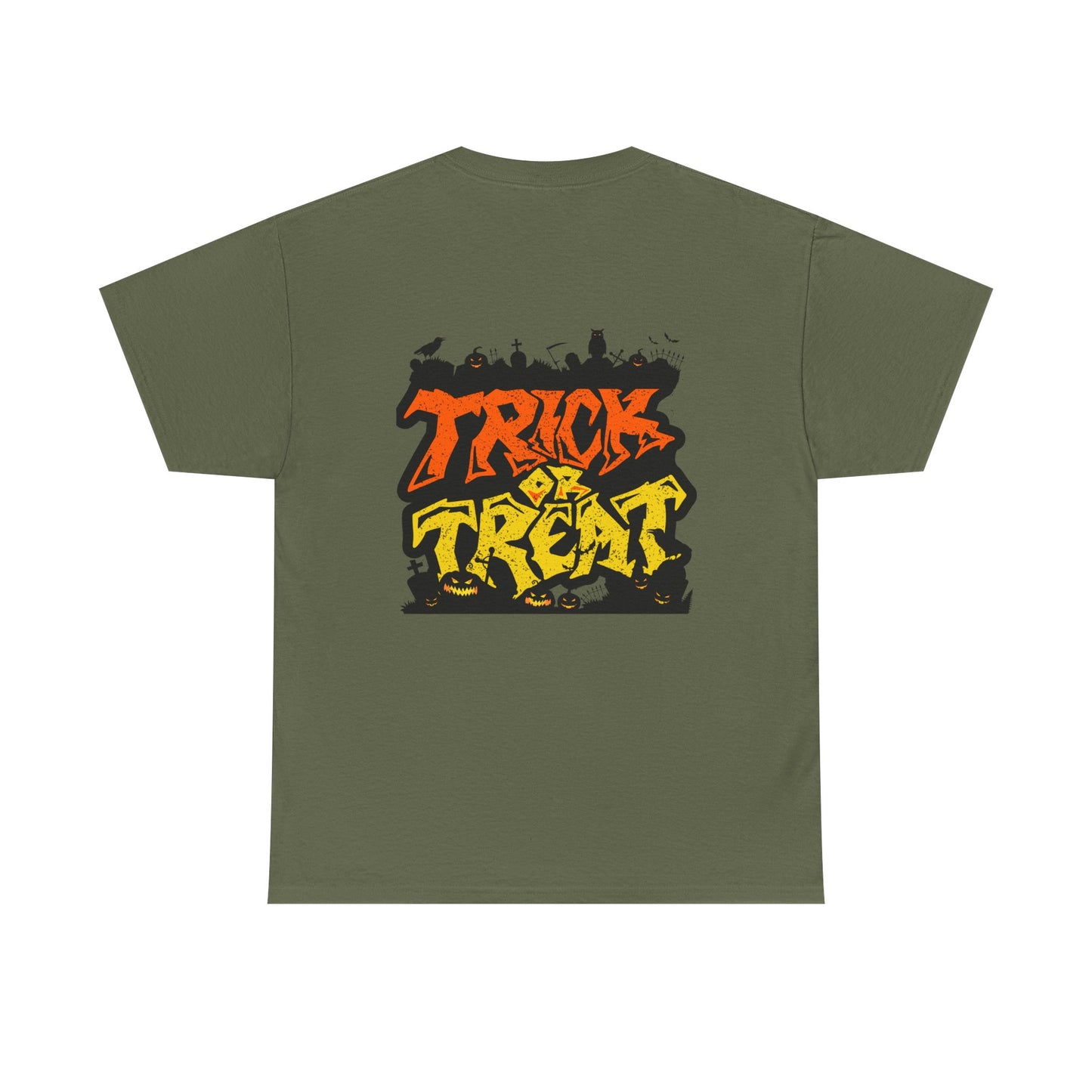 Halloween Unisex Tee, Spooky Pumpkin Shirt, Trick or Treat Graphic T-Shirt, Fall Clothing, Halloween Party Attire