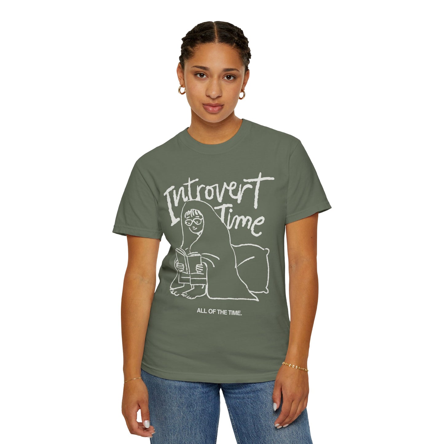 Unisex Introvert Time T-shirt, Cozy Graphic Tee for Introverts, Perfect Gift for Book Lovers, Relaxation Shirt, Comfy Everyday Wear