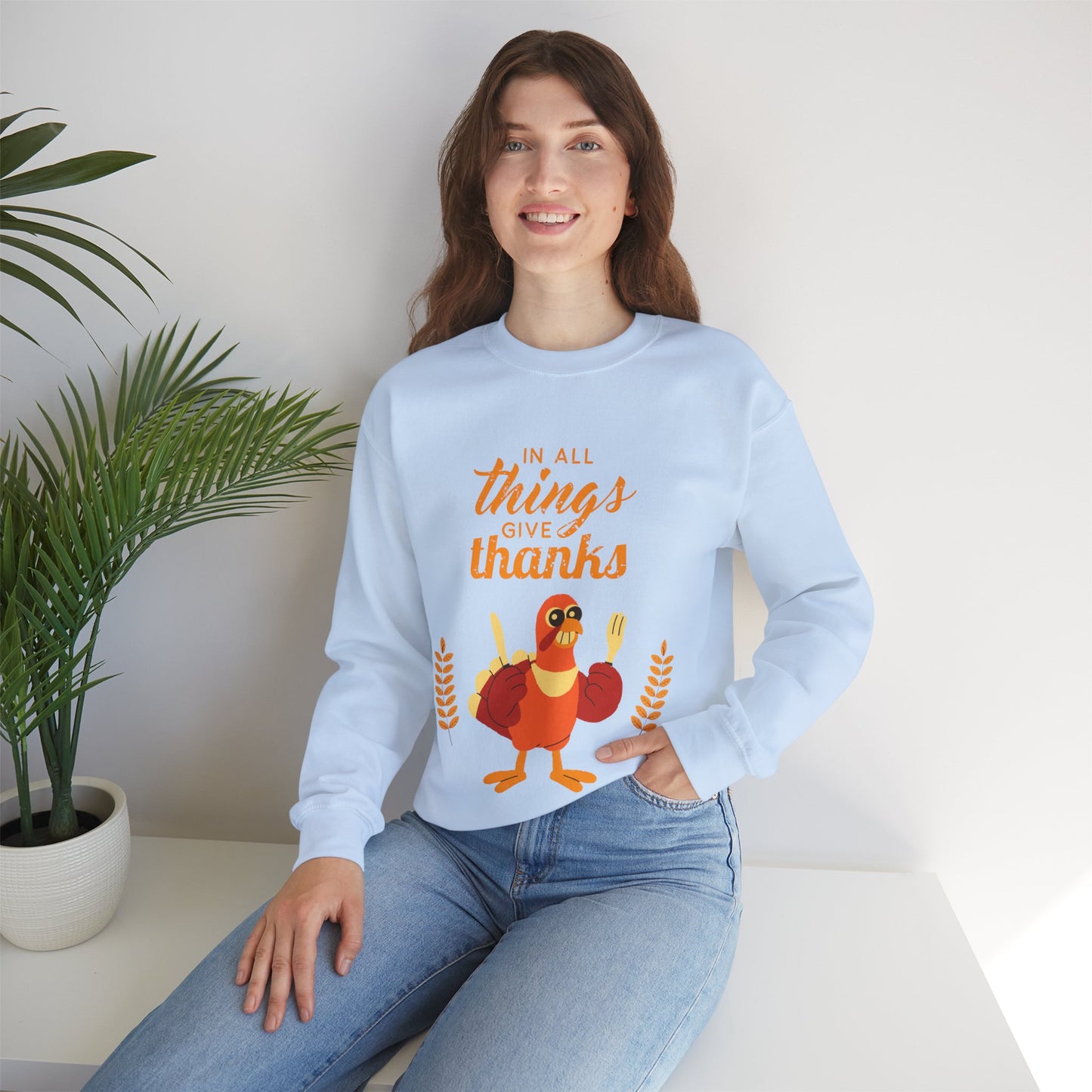 Thanksgiving Crewneck Sweatshirt, Unisex Sweatshirt, Cozy Fall Apparel, Holiday Gift, Seasonal Sweater