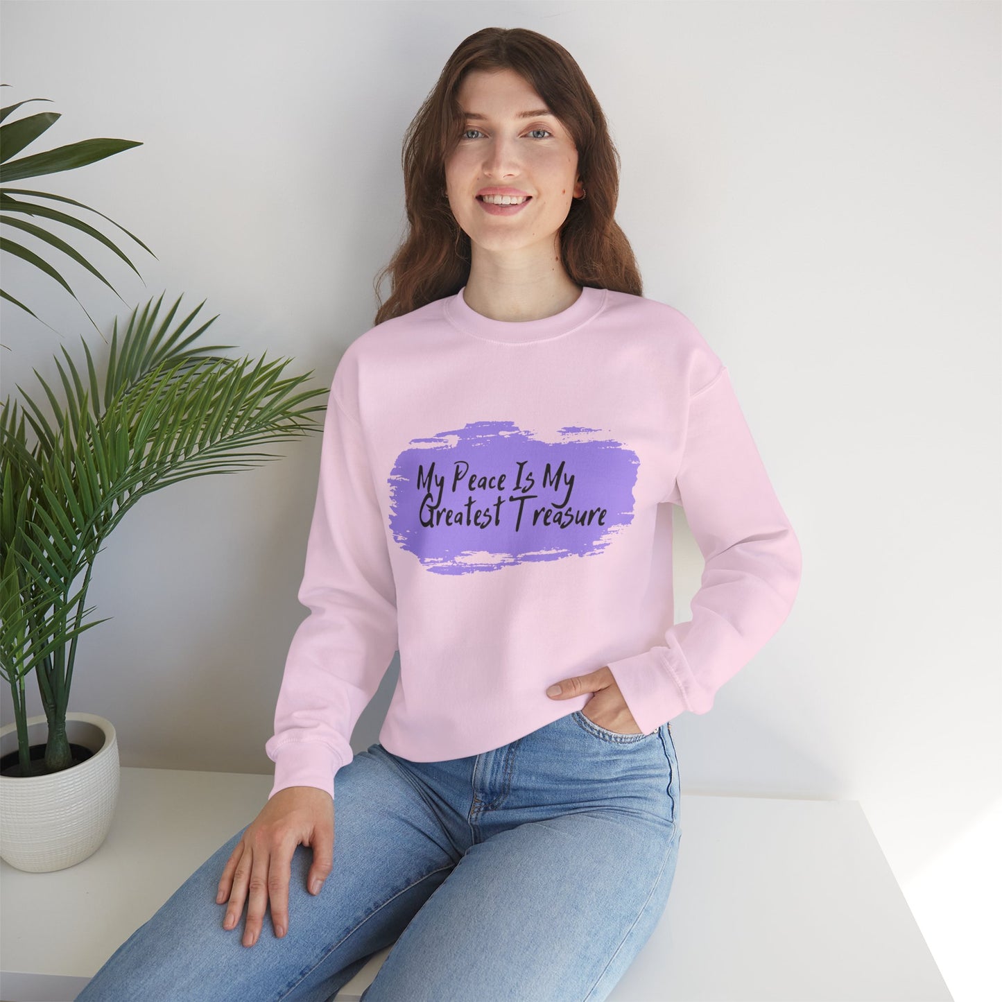 My Peace Is My Greatest Treasure Sweatshirt, Cozy Crewneck, Inspirational Gift, Unisex Apparel, Comfortable Casual Wear, Relaxation Clothing