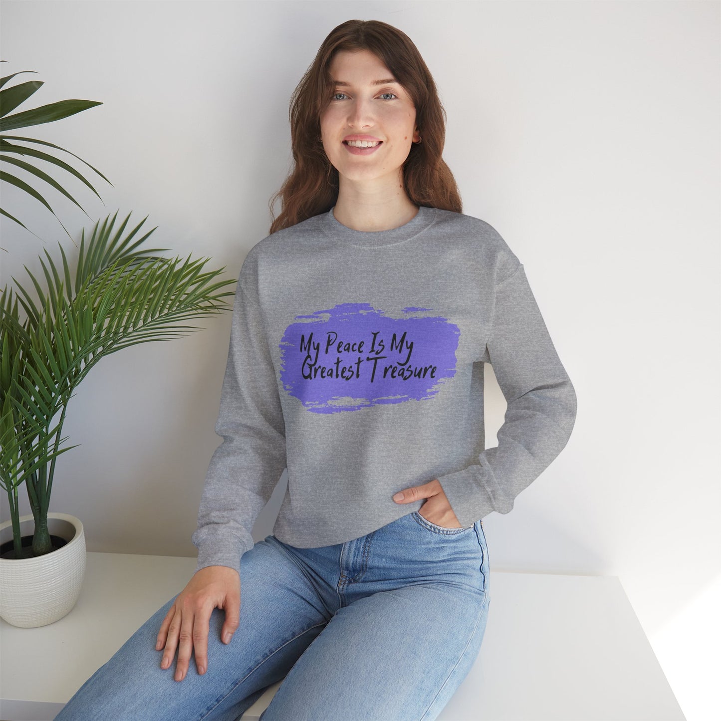 My Peace Is My Greatest Treasure Sweatshirt, Cozy Crewneck, Inspirational Gift, Unisex Apparel, Comfortable Casual Wear, Relaxation Clothing