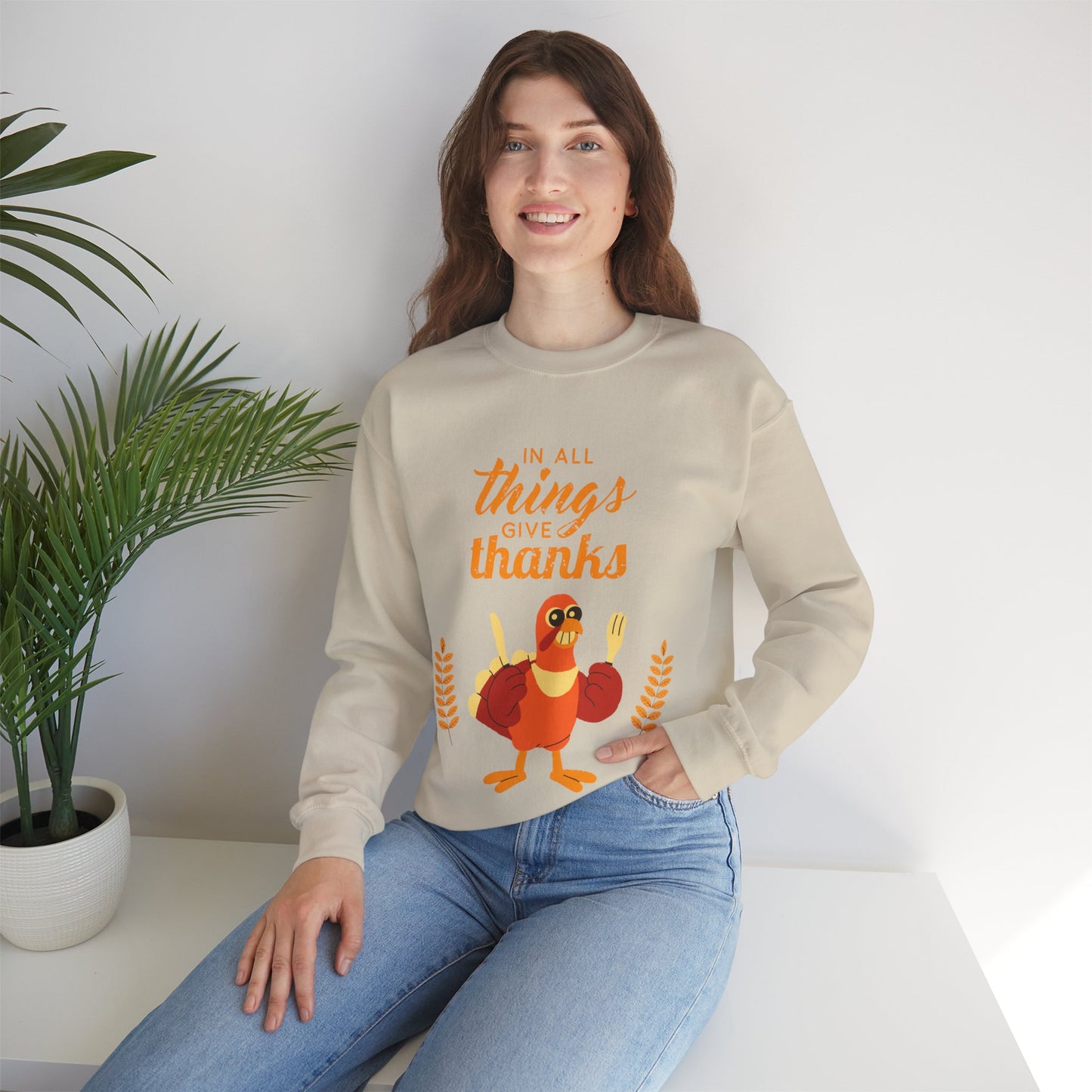 Thanksgiving Crewneck Sweatshirt, Unisex Sweatshirt, Cozy Fall Apparel, Holiday Gift, Seasonal Sweater