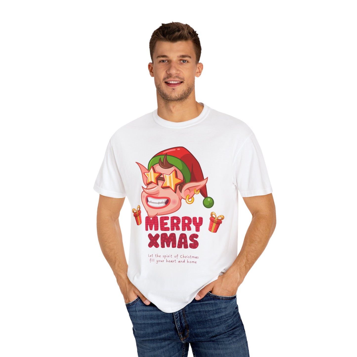 Fun Christmas Elf T-Shirt, Holiday Apparel, Merry Xmas Shirt, Unisex Gift, Festive Clothing, Xmas Party Outfit