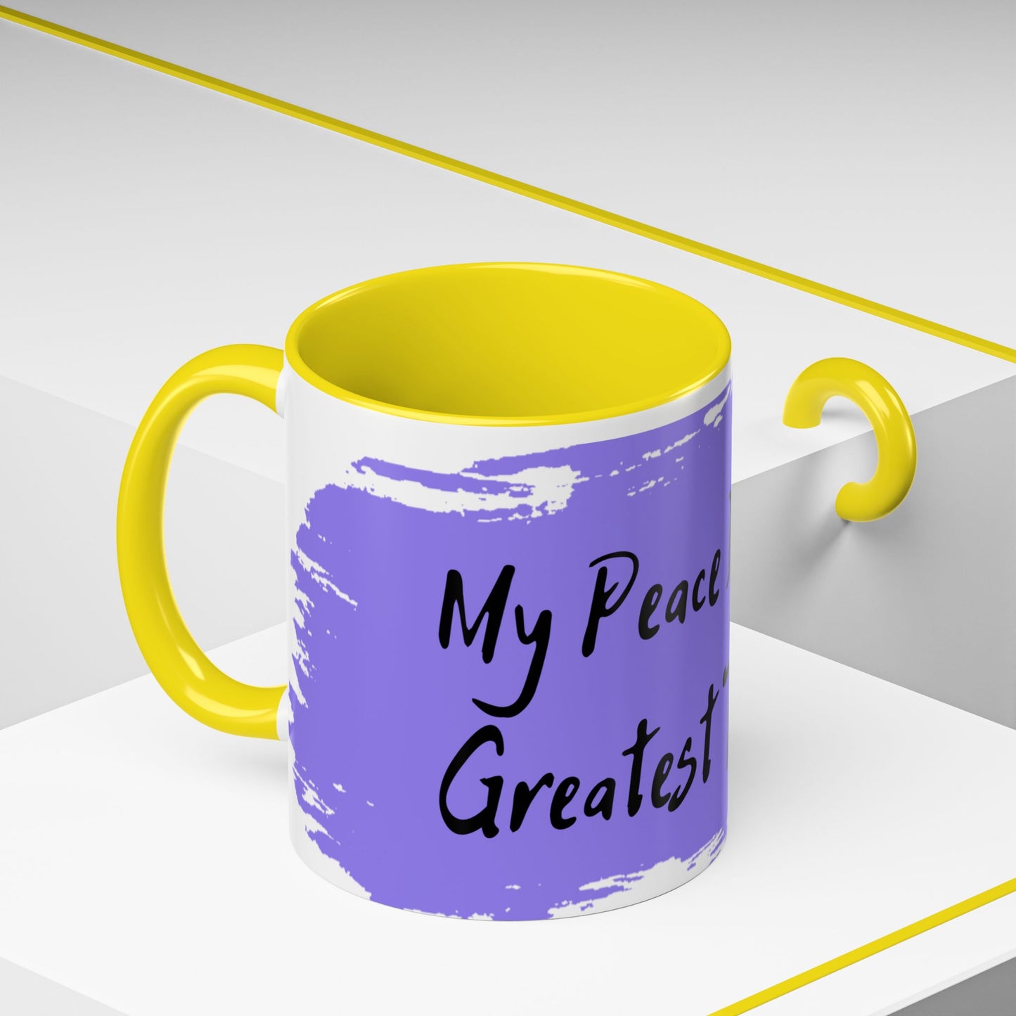 Inspirational Accent Coffee Mug - "My Peace Is My Greatest Treasure"