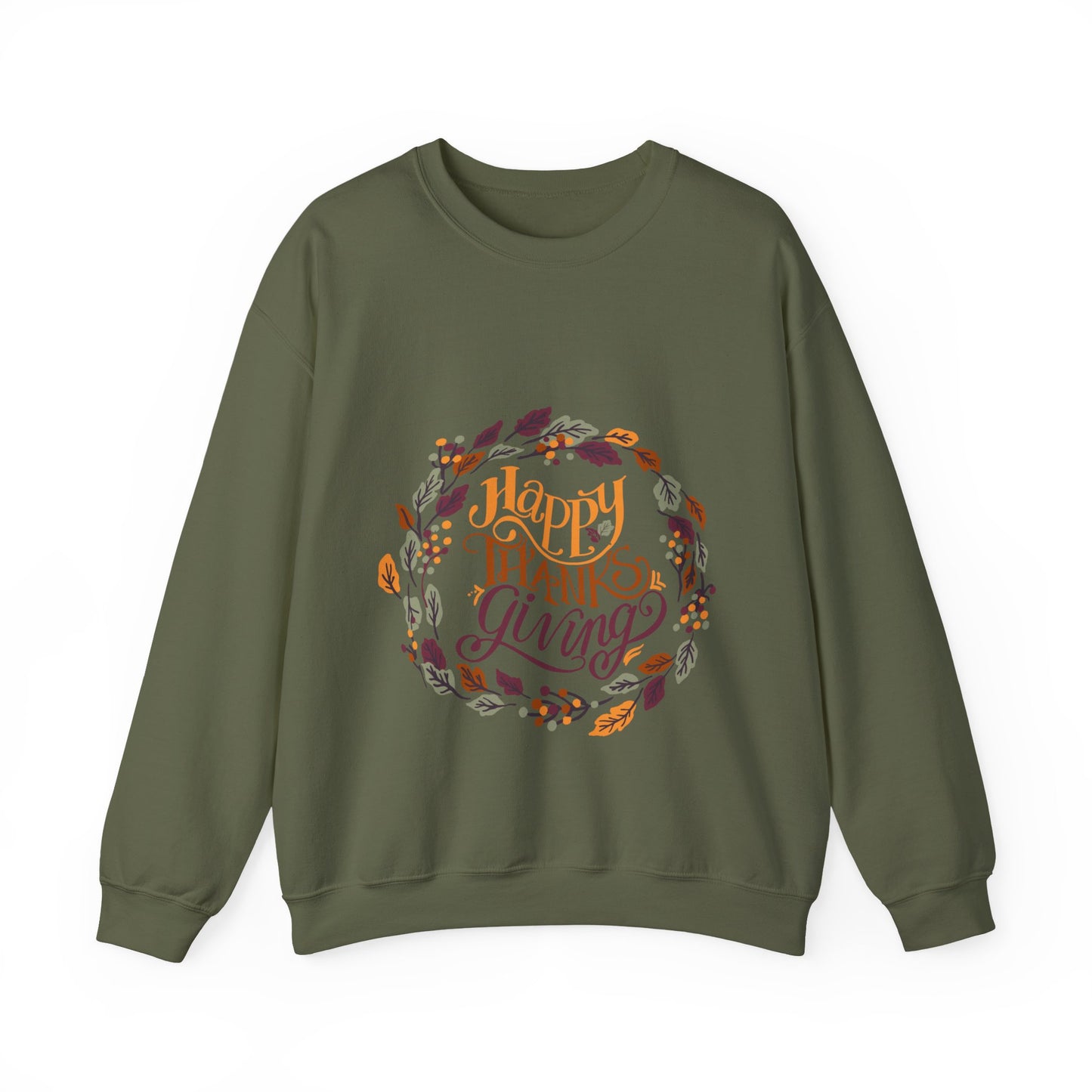 Happy Thanksgiving Crewneck Sweatshirt - Cozy Fall Apparel, Thanksgiving Gift, Unisex Pullover, Casual Fall Sweatshirt