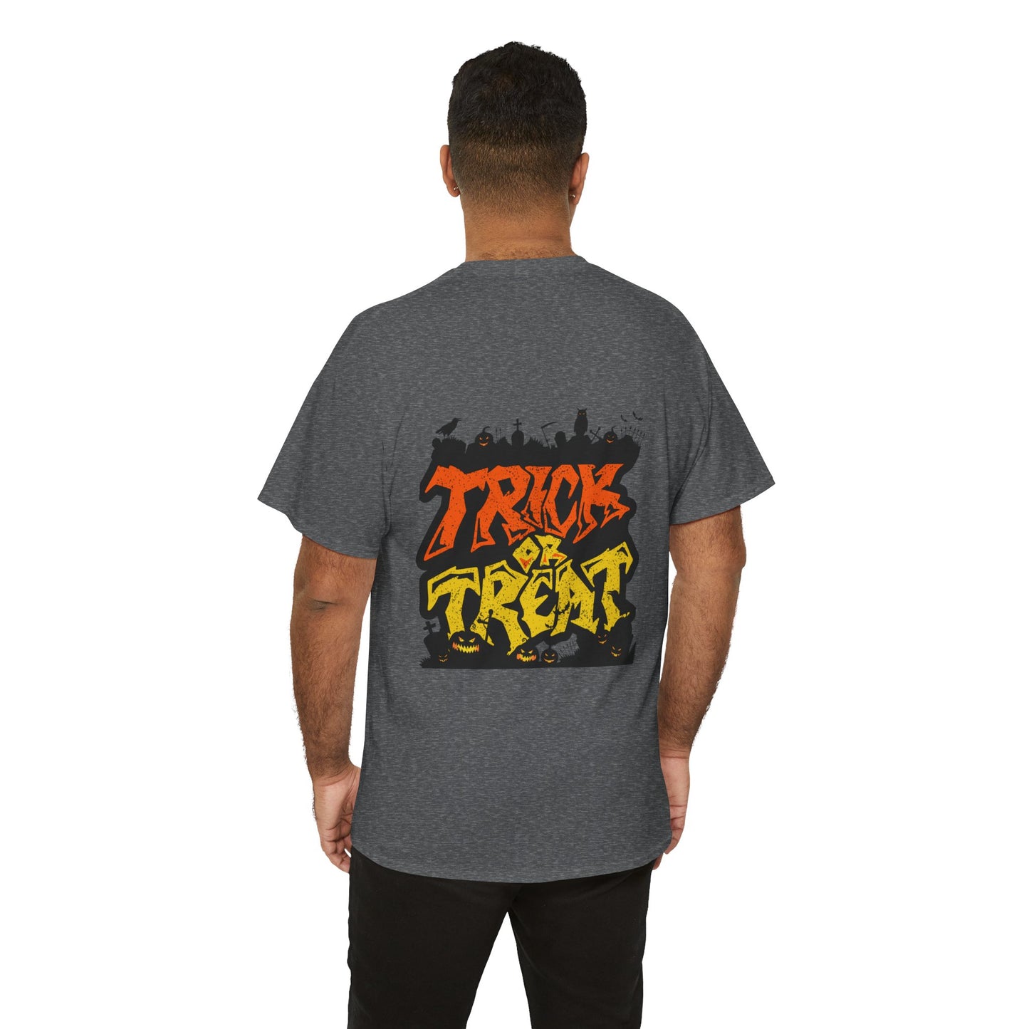 Halloween Unisex Tee, Spooky Pumpkin Shirt, Trick or Treat Graphic T-Shirt, Fall Clothing, Halloween Party Attire