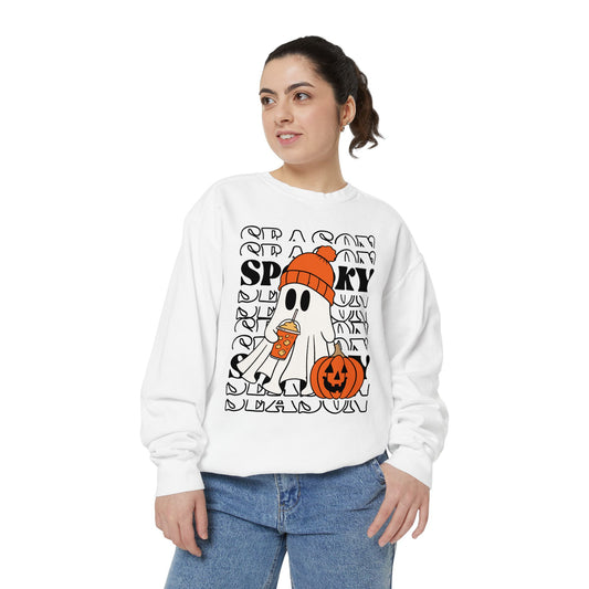 Spooky Season Sweatshirt - Unisex Garment-Dyed Pullover for Halloween and Fall, Cozy Comfort, Perfect Gift for Friends, October Decor,