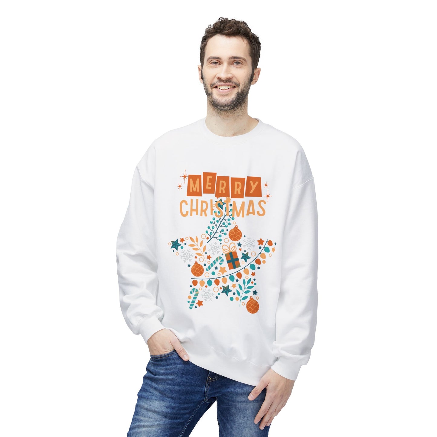 Merry Christmas Sweatshirt, Cozy Holiday Crewneck, Festive Apparel, Winter Gift, Unisex Fleece Top, Christmas Sweatshirt