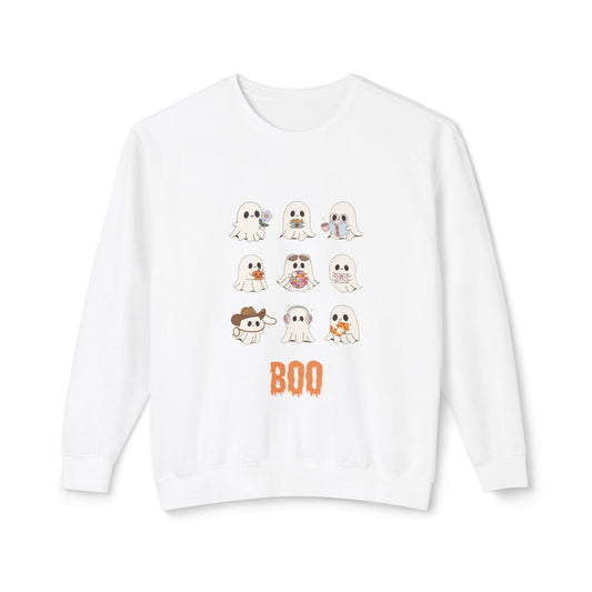 Adorable Ghosts Halloween Sweatshirt, Lightweight Crewneck, Unisex, Cute Halloween Apparel, Boo Sweatshirt, Spooky Season Gift