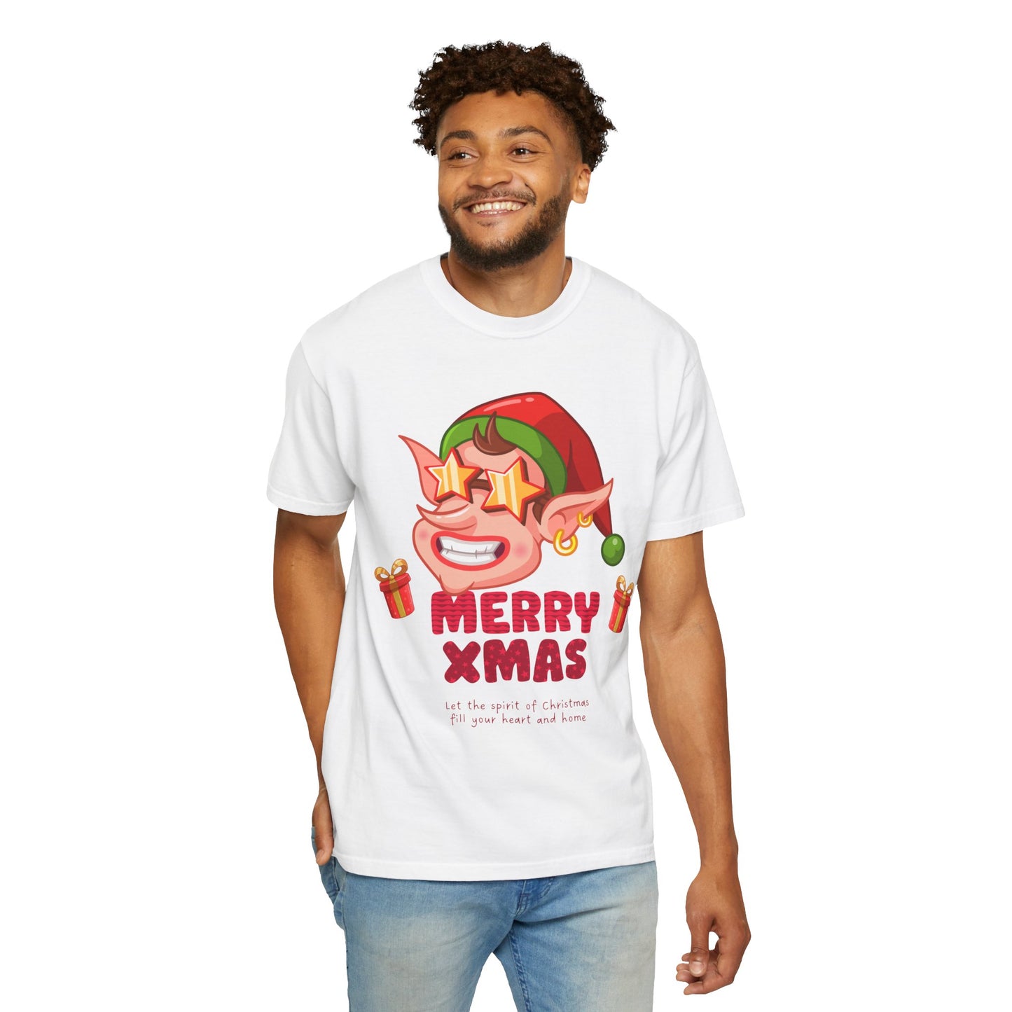 Fun Christmas Elf T-Shirt, Holiday Apparel, Merry Xmas Shirt, Unisex Gift, Festive Clothing, Xmas Party Outfit