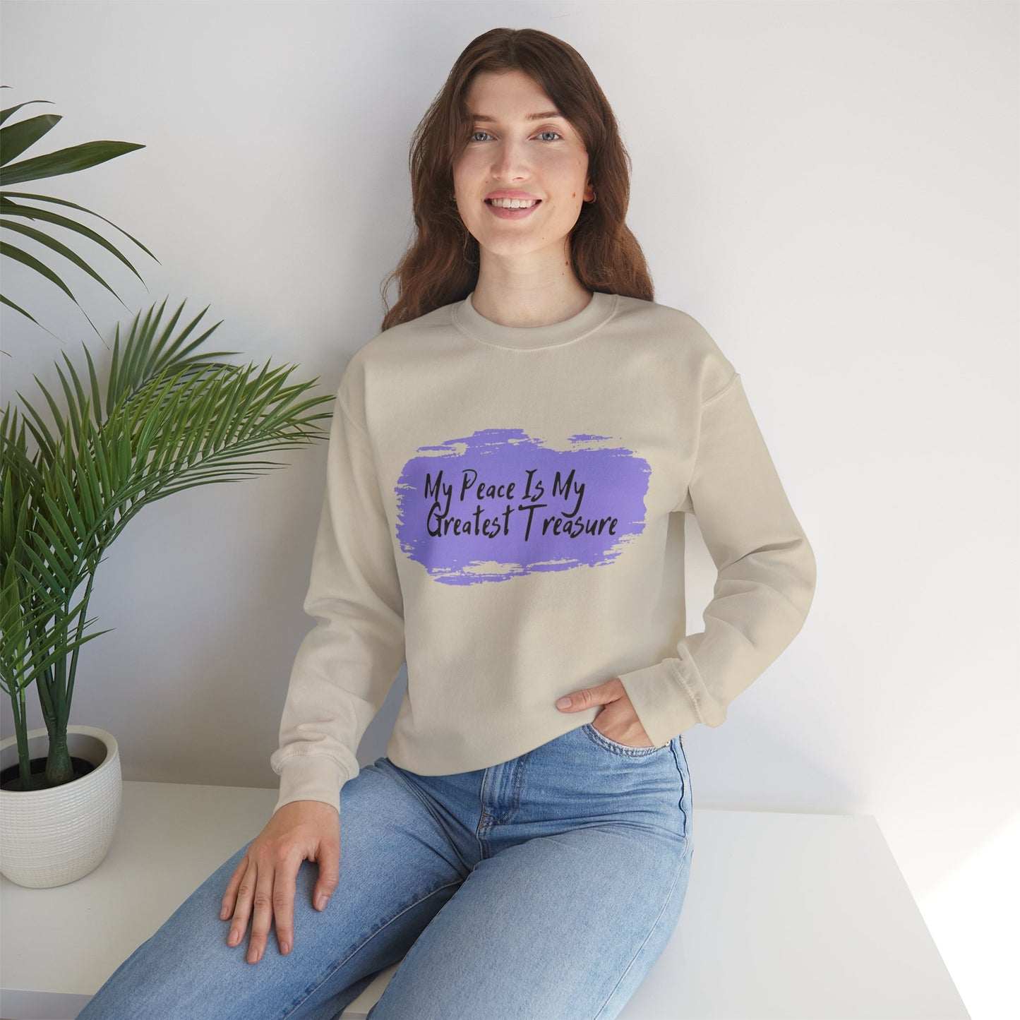 My Peace Is My Greatest Treasure Sweatshirt, Cozy Crewneck, Inspirational Gift, Unisex Apparel, Comfortable Casual Wear, Relaxation Clothing