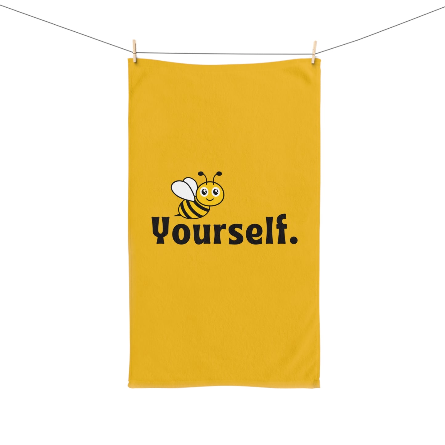 Cheerful Bee Yourself Hand Towel, Motivational Kitchen Towel, Cute Home Decor, Gifts for Beekeepers, Fun Hostess Gift
