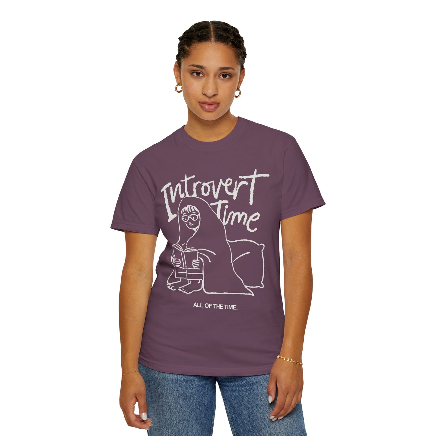 Unisex Introvert Time T-shirt, Cozy Graphic Tee for Introverts, Perfect Gift for Book Lovers, Relaxation Shirt, Comfy Everyday Wear