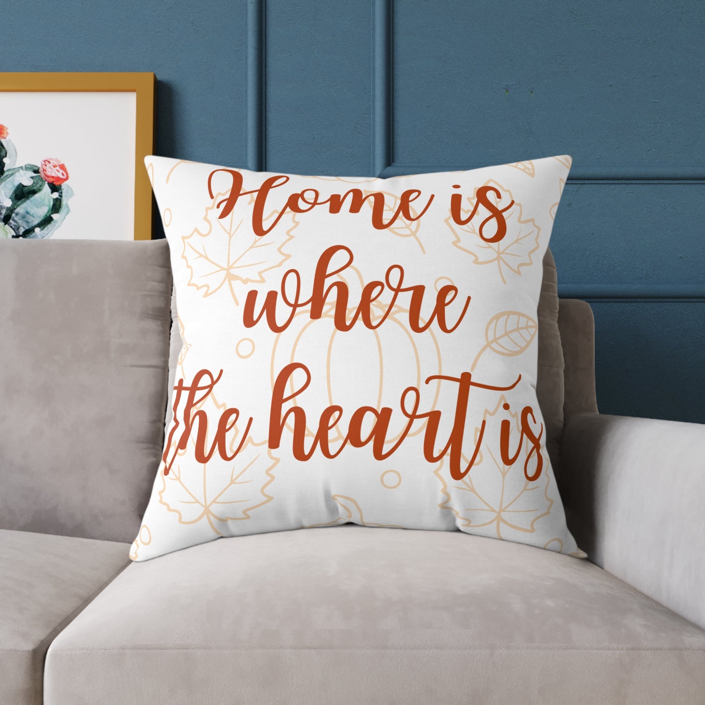 Cozy Home Décor Pillow, Home is Where the Heart Is, Perfect for Housewarming Gifts, Living Room Accent, Wedding Gift, Seasonal Home Decor