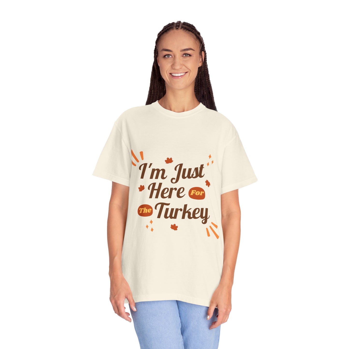 Thanksgiving Turkey T-shirt, Unisex Garment-Dyed Top, Fall Holiday Apparel, Casual Thanksgiving Outfit, Gift for Turkey Lovers