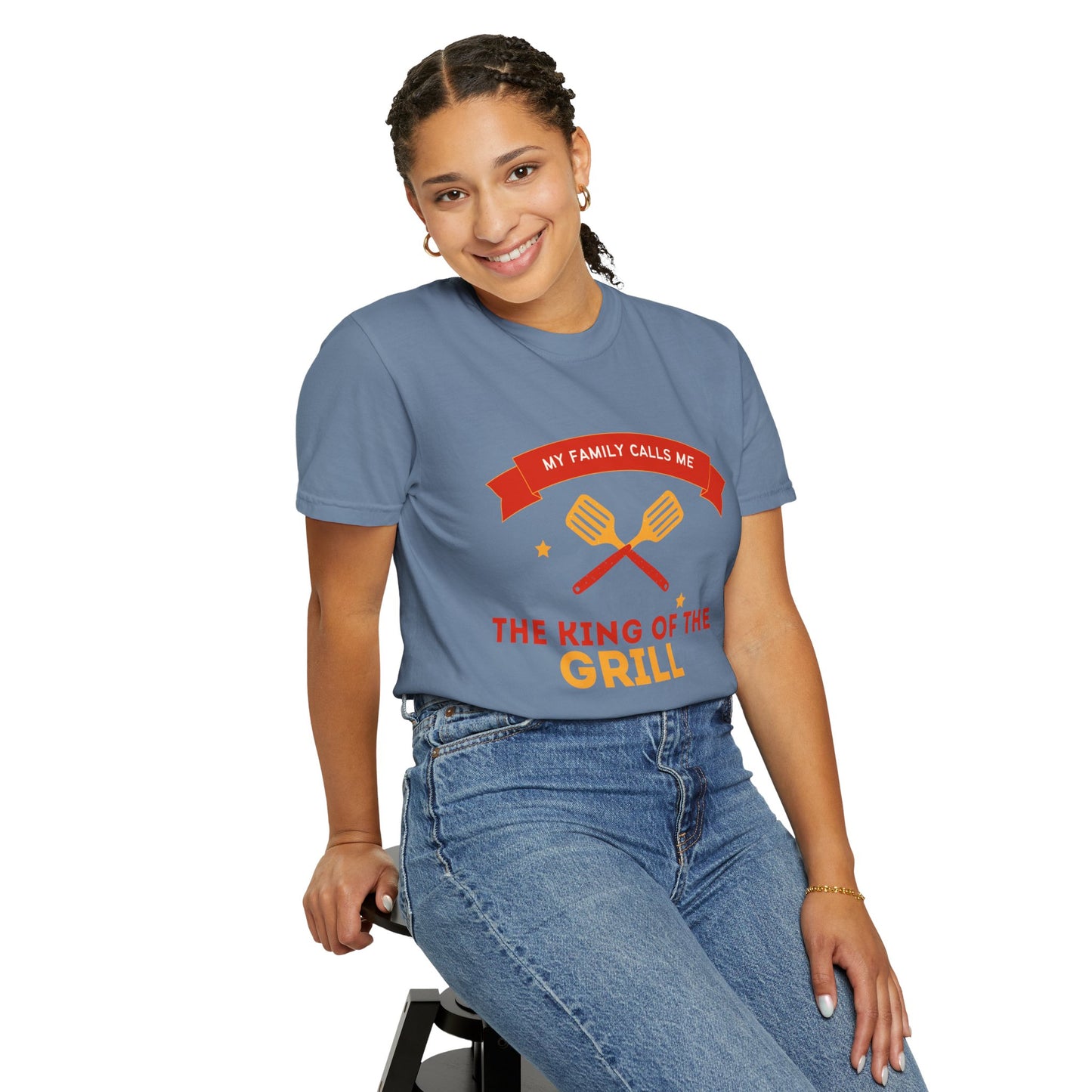 King of the Grill T-shirt | Unisex Garment-Dyed Tee for BBQ Lovers, Father's Day Gift, Cooking Enthusiasts, Summer Parties, Family