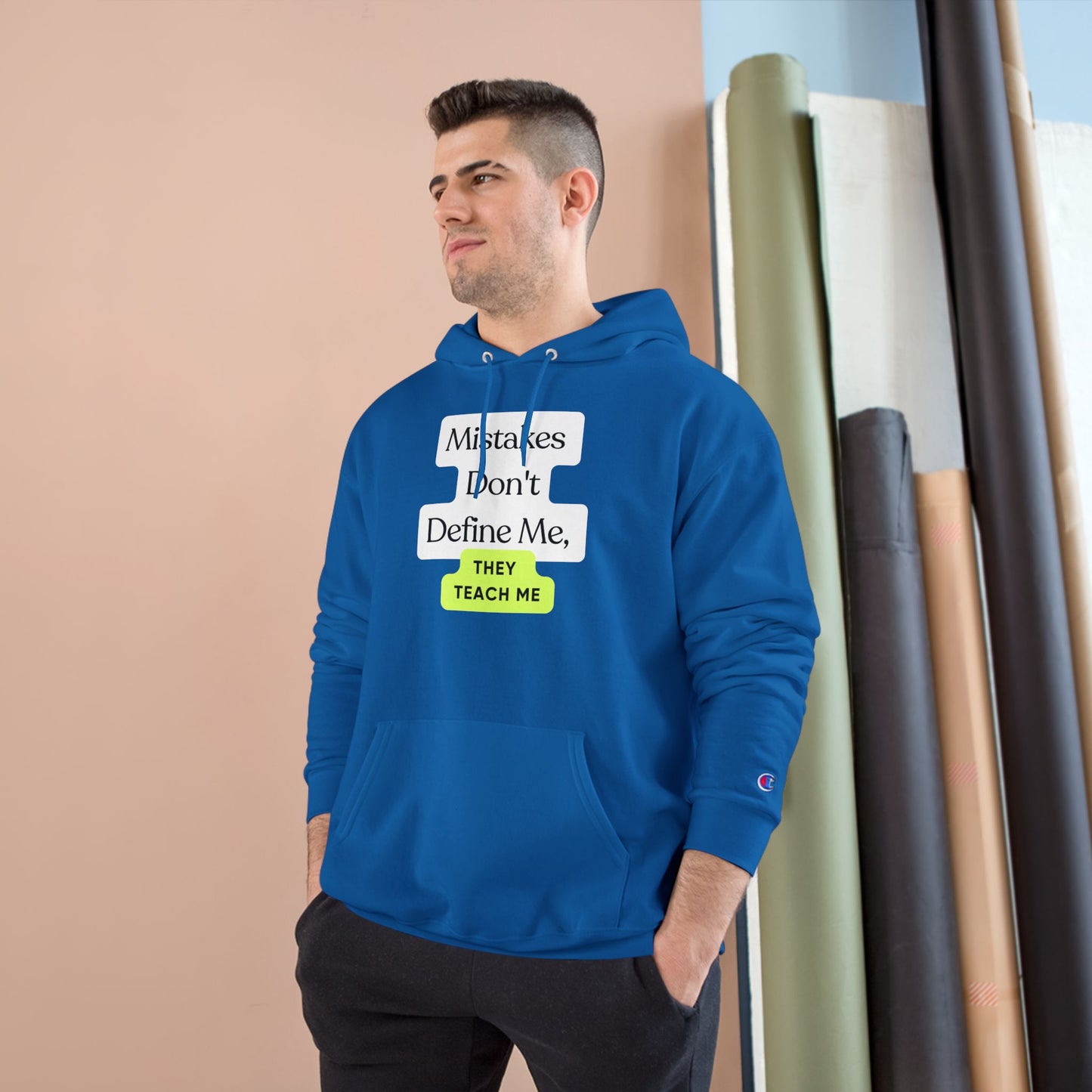 Inspirational Champion Hoodie - "Mistakes Don't Define Me, They Teach Me"